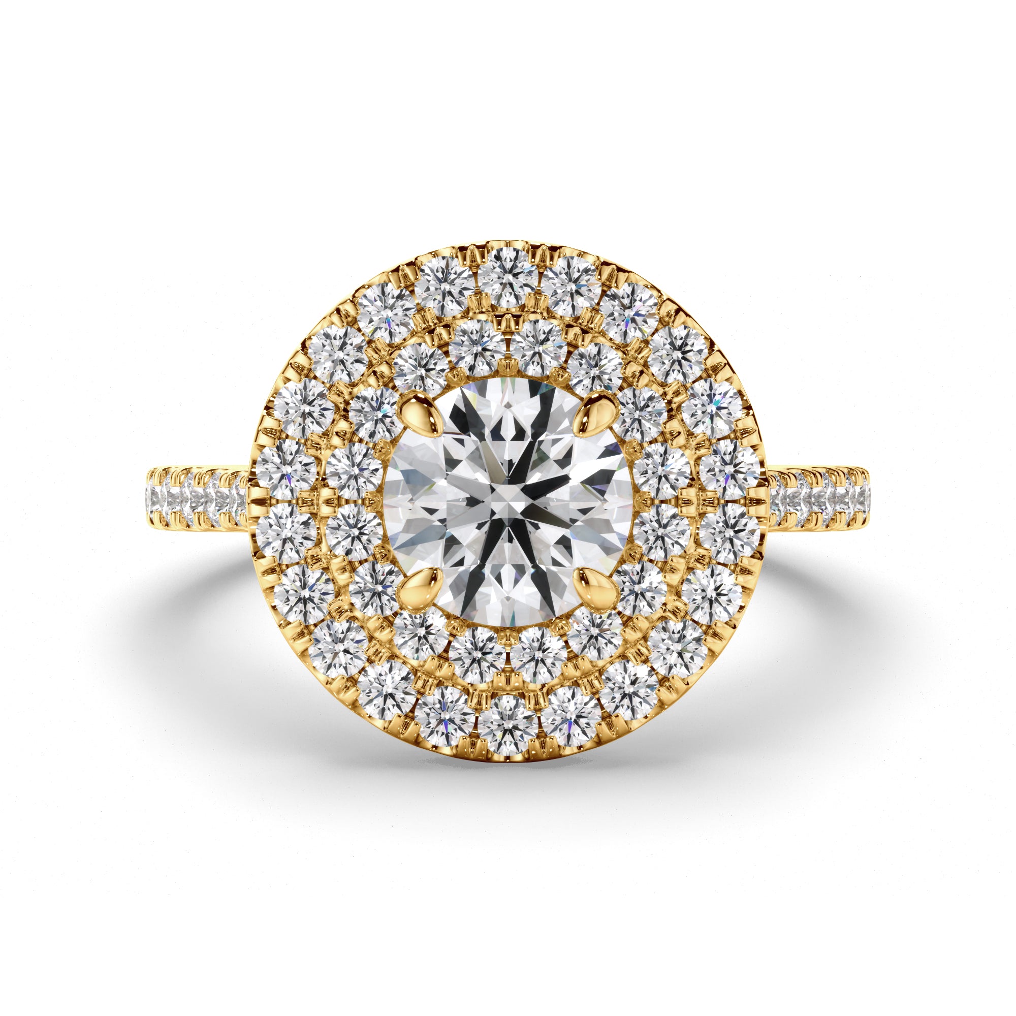 Althea - Round Brilliant Cut Diamond Double Halo Engagement Ring