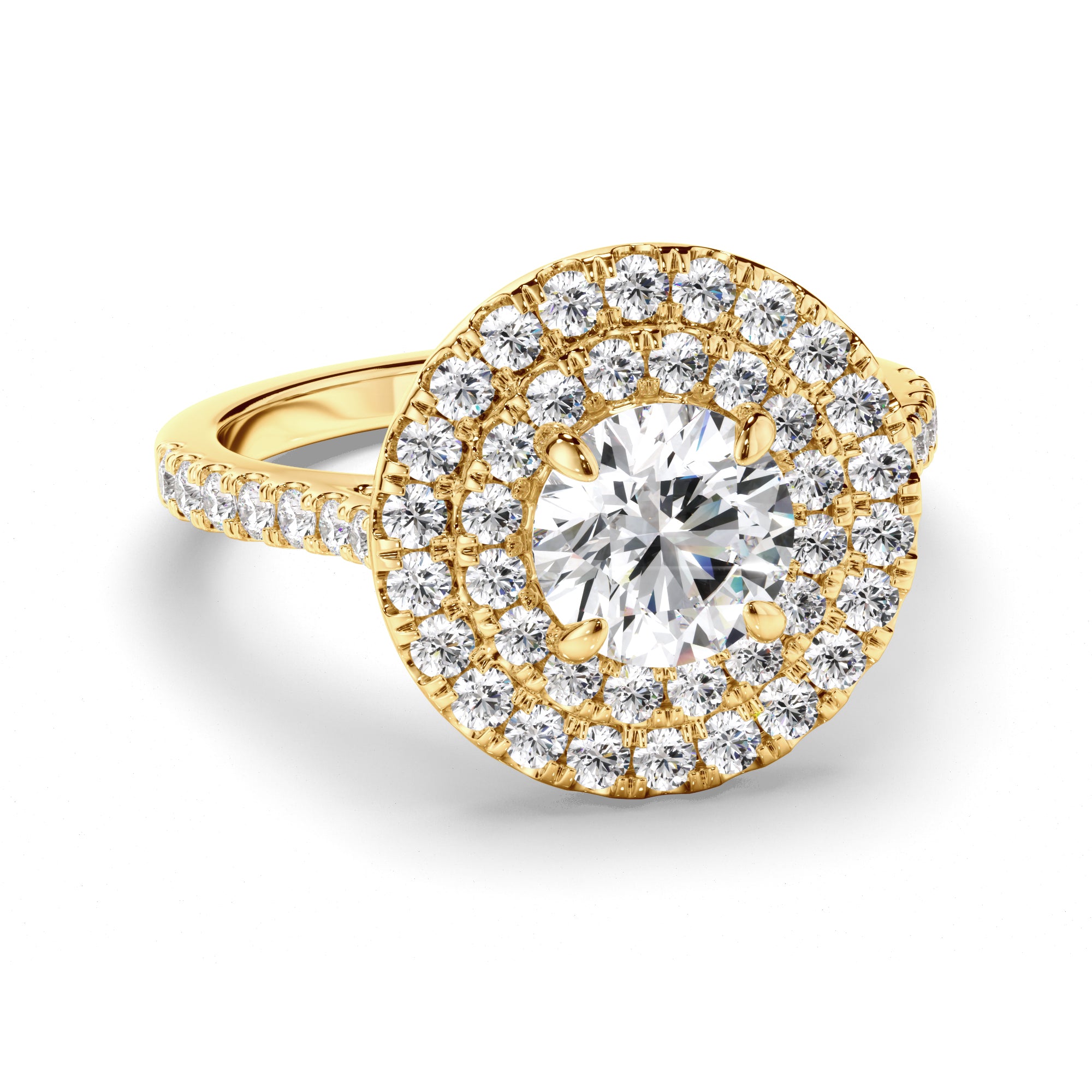 Althea - Round Brilliant Cut Diamond Double Halo Engagement Ring