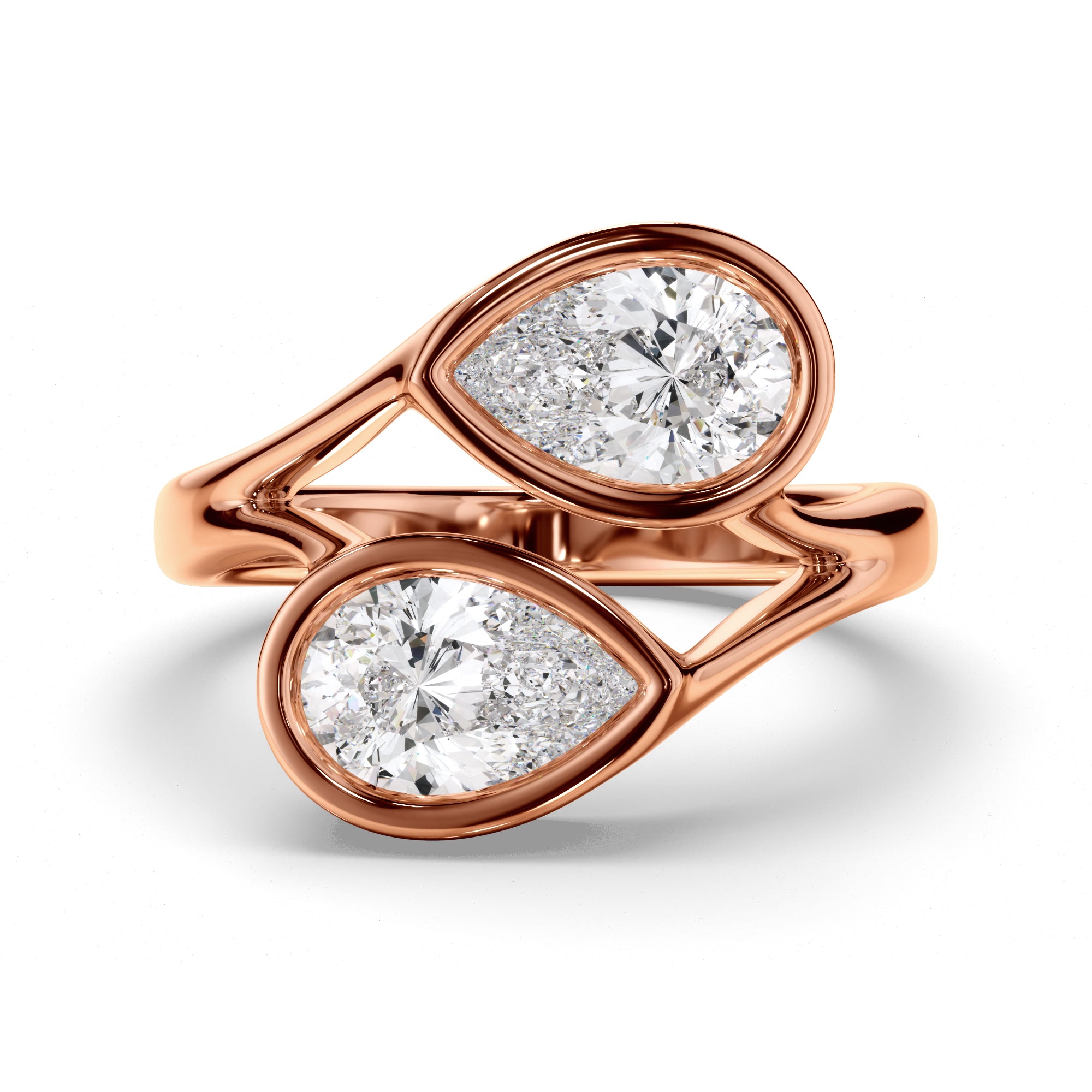 Theodora - Pear Cut Diamond Toi et Moi Engagement Ring