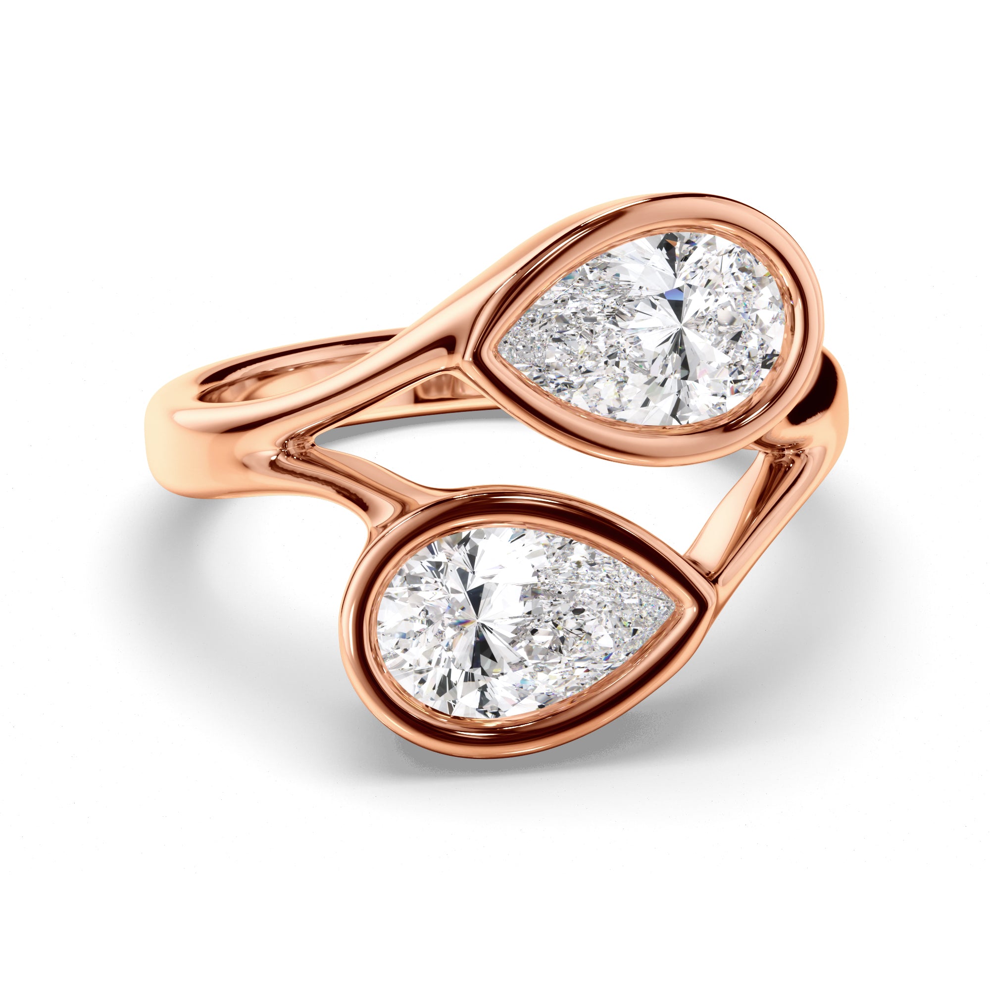 Theodora - Pear Cut Diamond Toi et Moi Engagement Ring