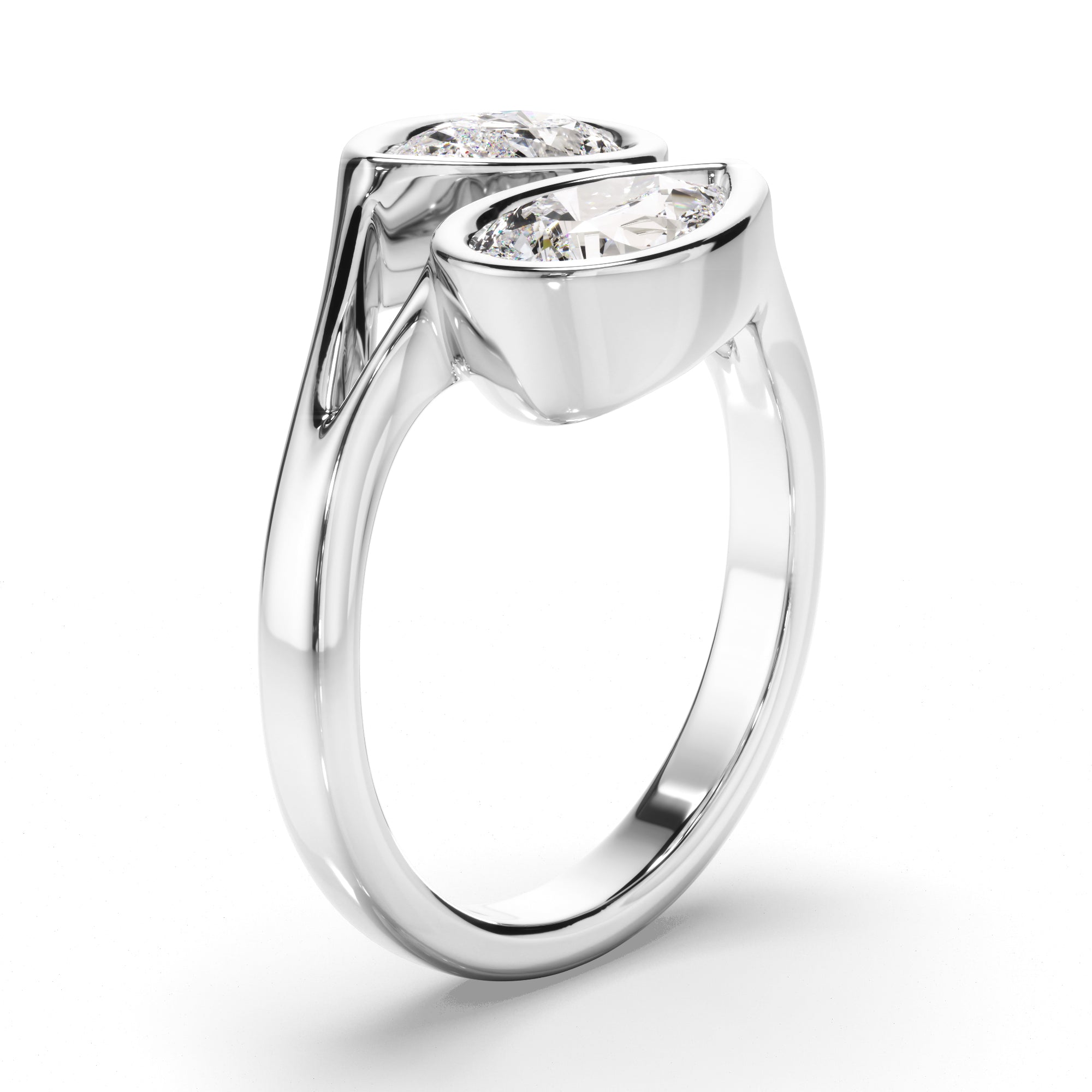 Theodora - Pear Cut Diamond Toi et Moi Engagement Ring