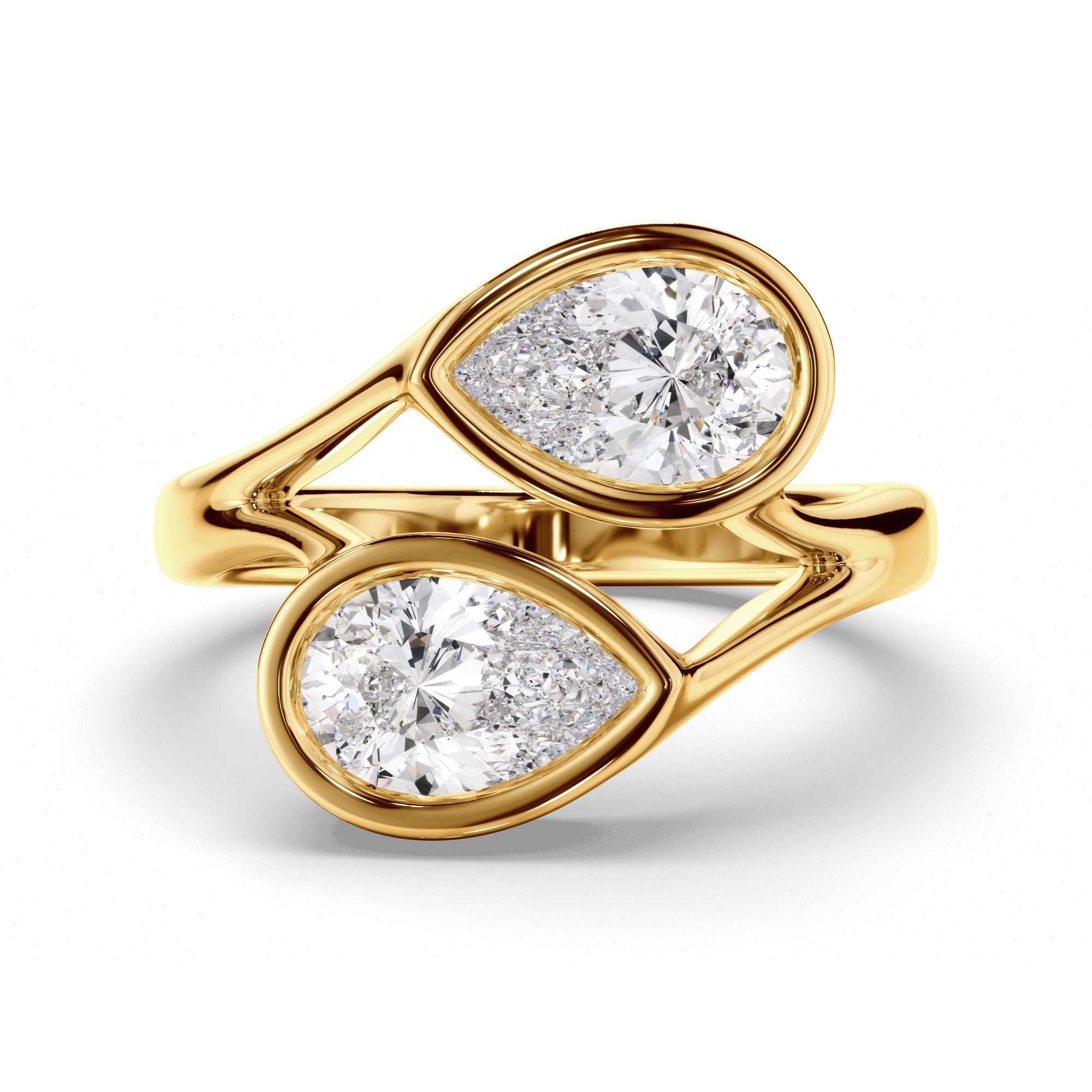 Theodora - Pear Cut Diamond Toi et Moi Engagement Ring