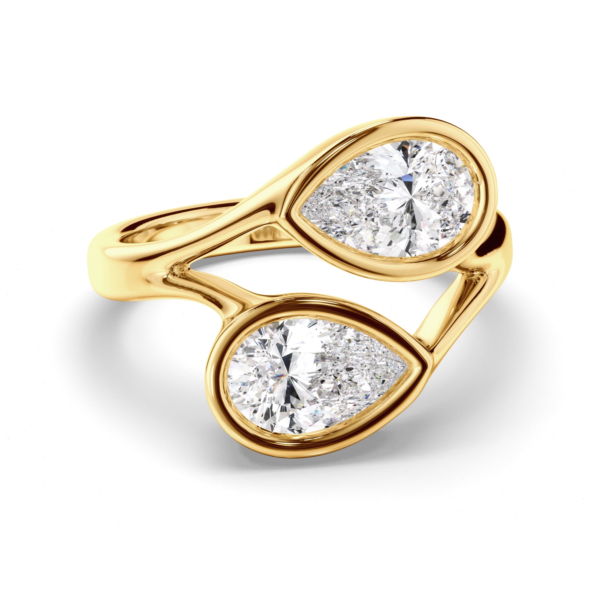 Theodora - Pear Cut Diamond Toi et Moi Engagement Ring