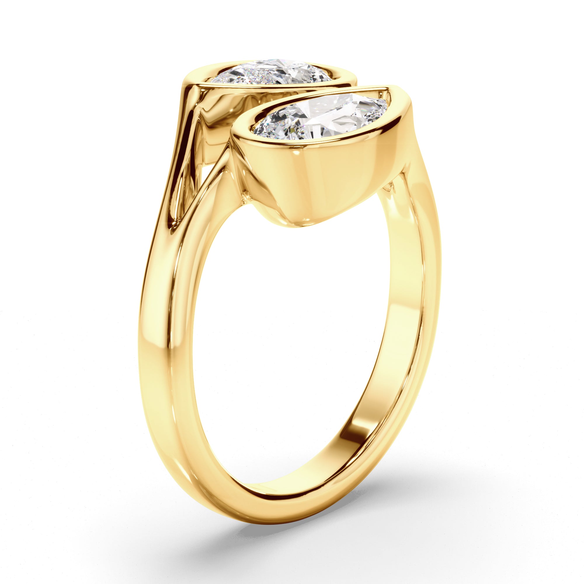 Theodora - Pear Cut Diamond Toi et Moi Engagement Ring