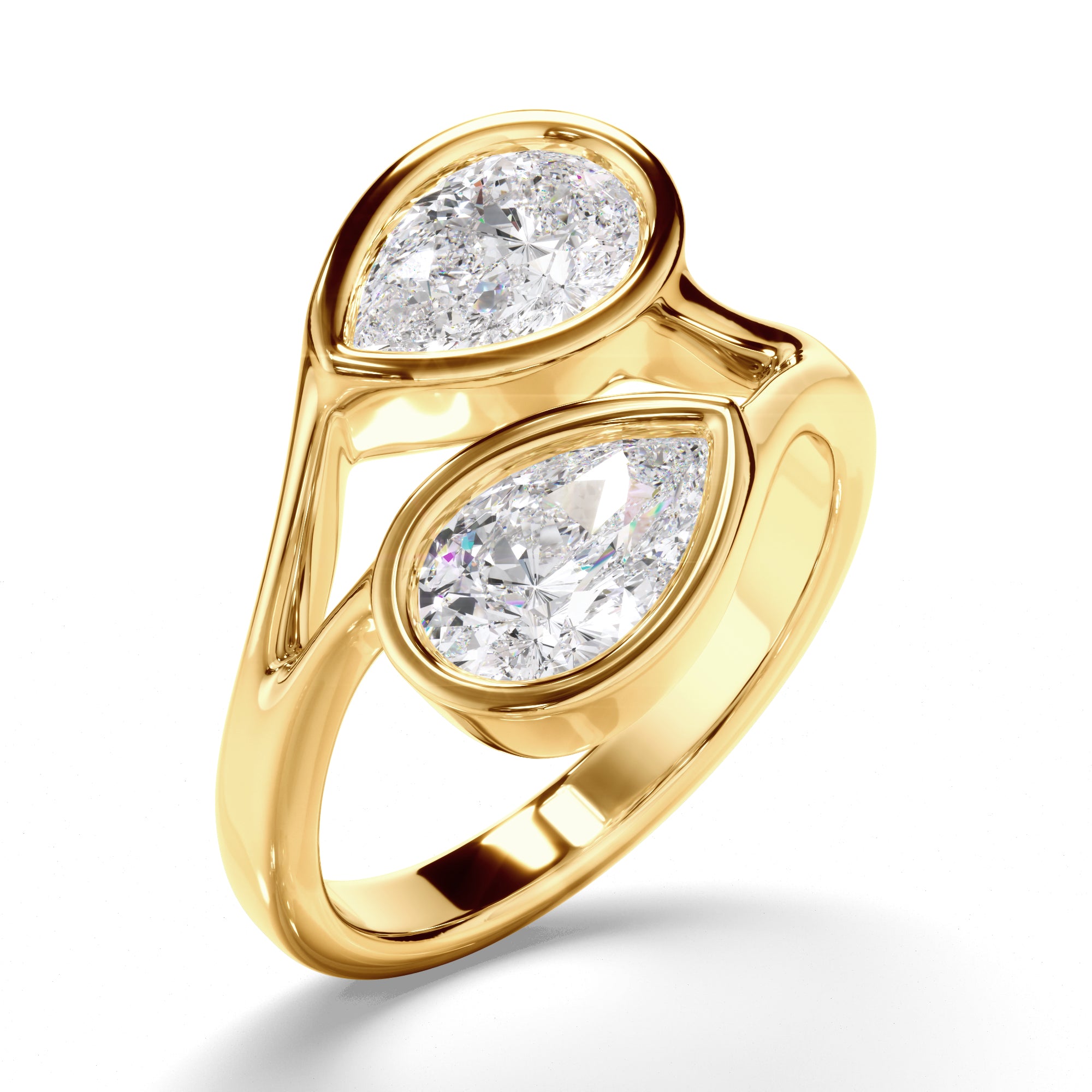Theodora - Pear Cut Diamond Toi et Moi Engagement Ring