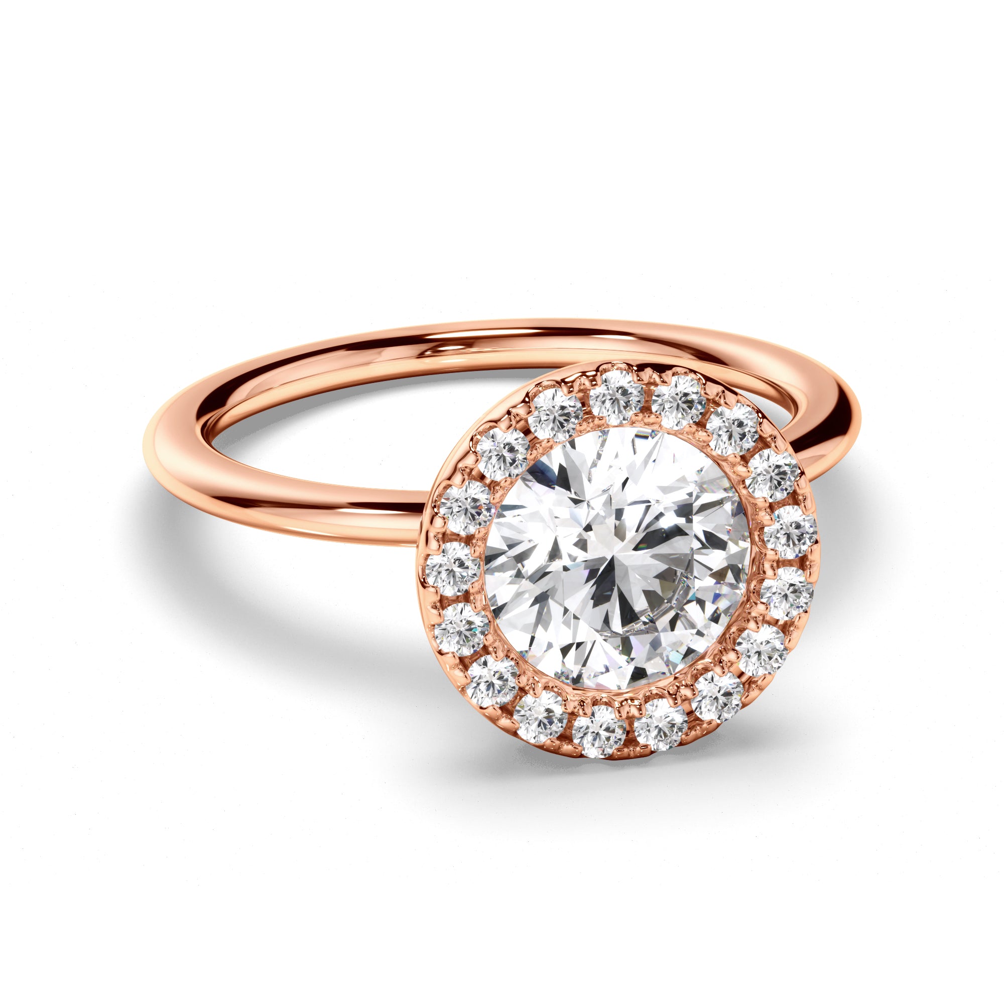 Eudora - Round Brilliant Cut Diamond Halo Engagement Ring