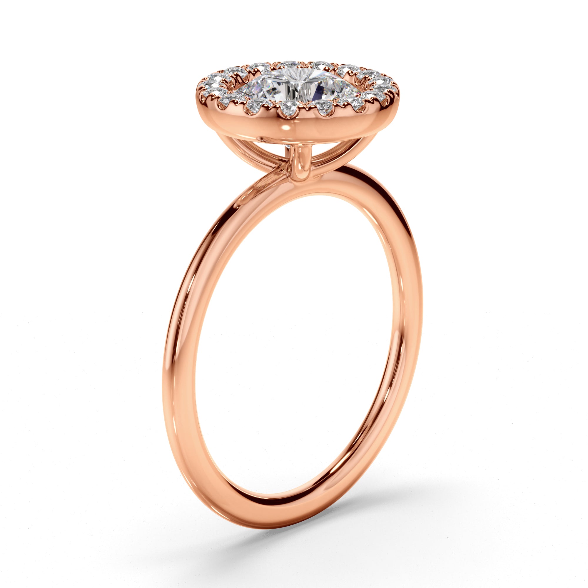 Eudora - Round Brilliant Cut Diamond Halo Engagement Ring