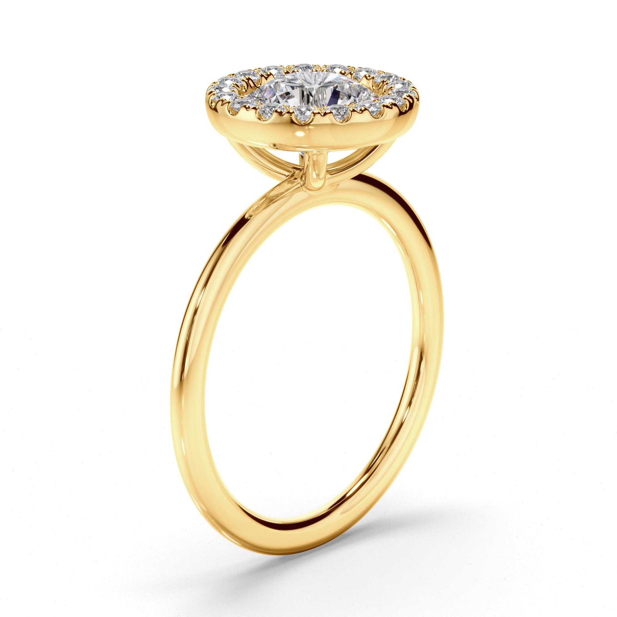 Eudora - Round Brilliant Cut Diamond Halo Engagement Ring