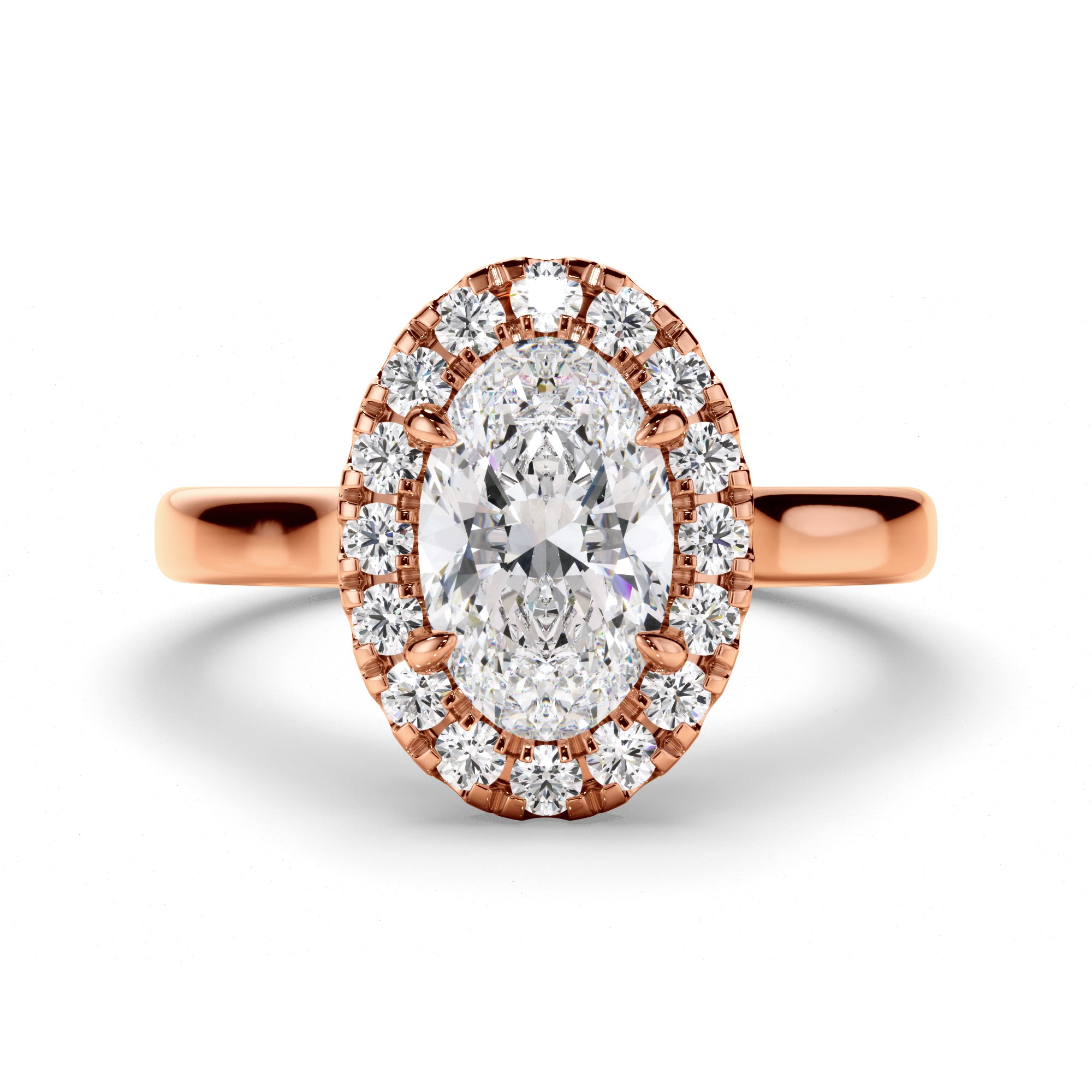 Zora - Oval Cut Diamond Halo Engagement Ring