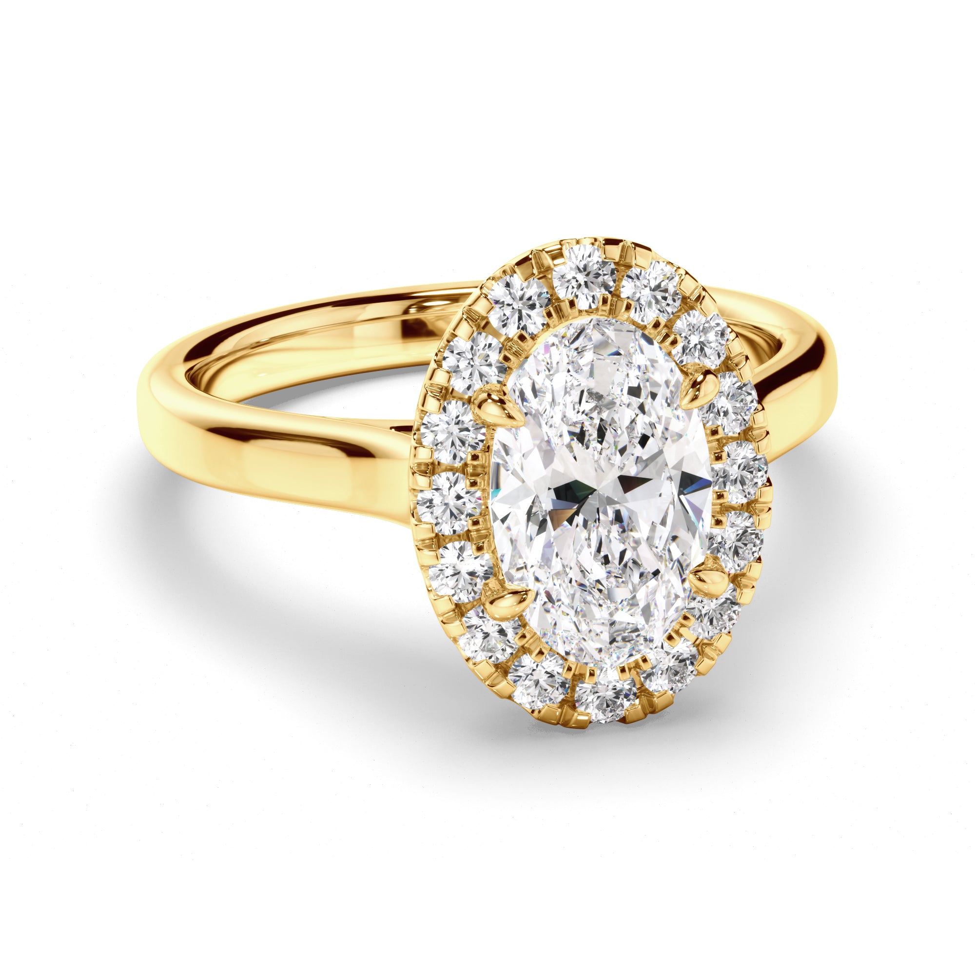 Zora - Oval Cut Diamond Halo Engagement Ring