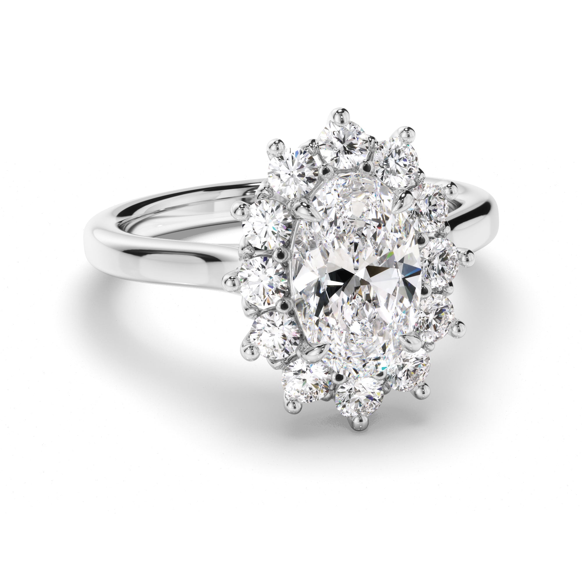 Zenith - Oval Cut Diamond Halo Engagement Ring
