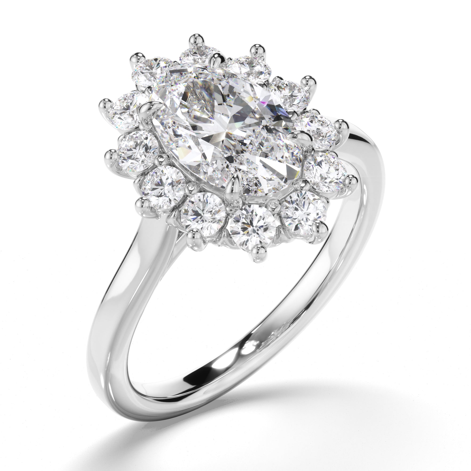 Zenith - Oval Cut Diamond Halo Engagement Ring