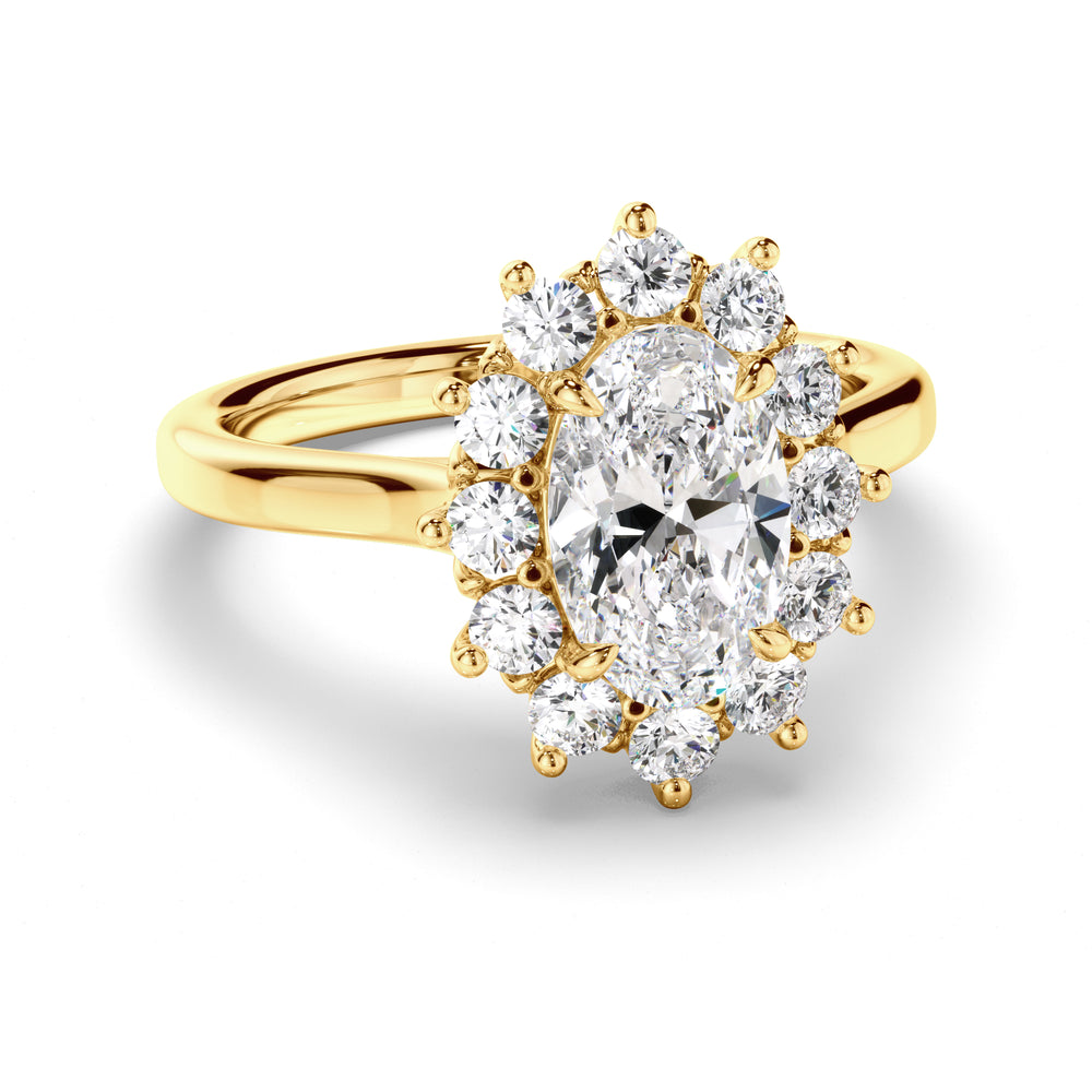 Zenith - Oval Cut Diamond Halo Engagement Ring