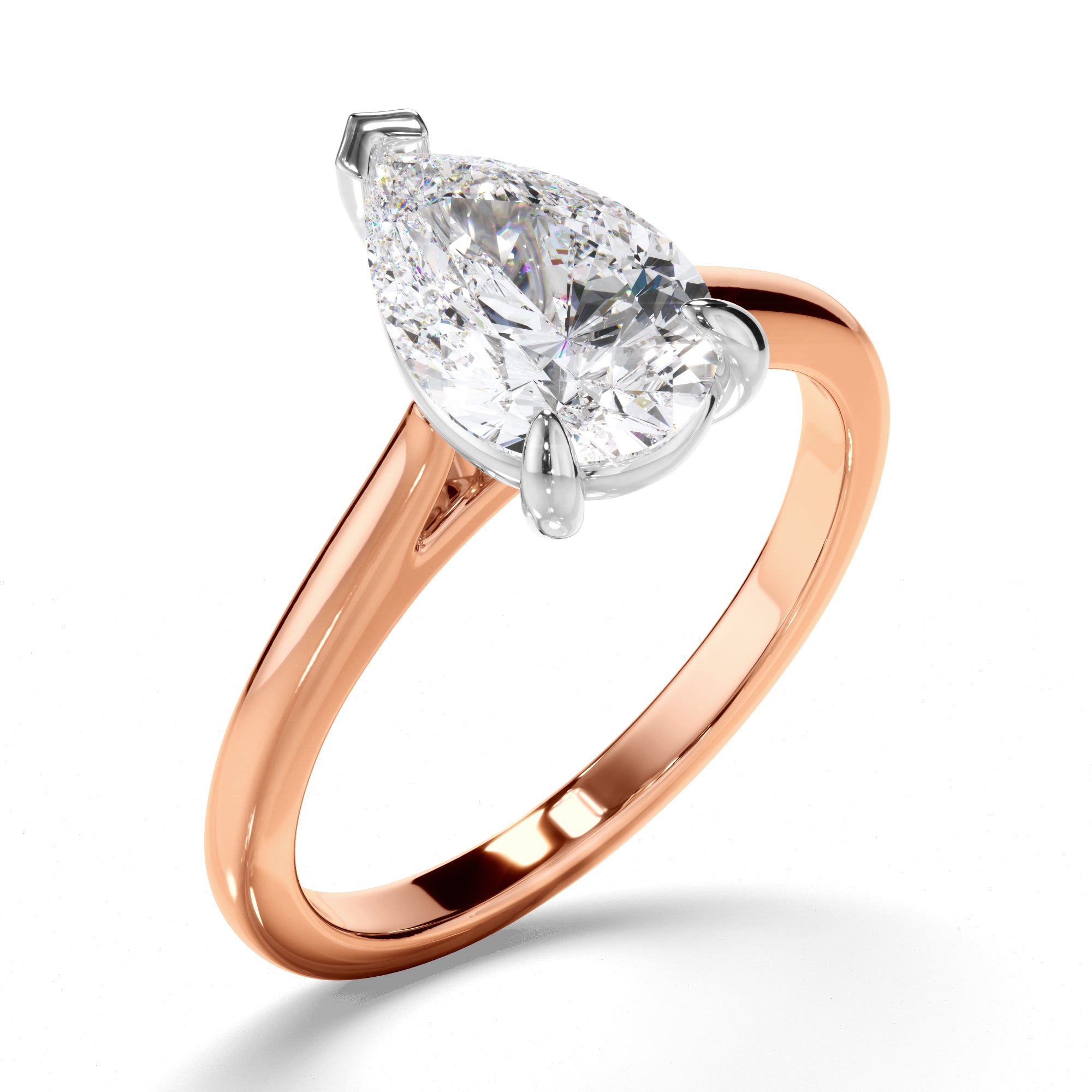 Brielle - Pear Cut Diamond Solitaire Engagement Ring