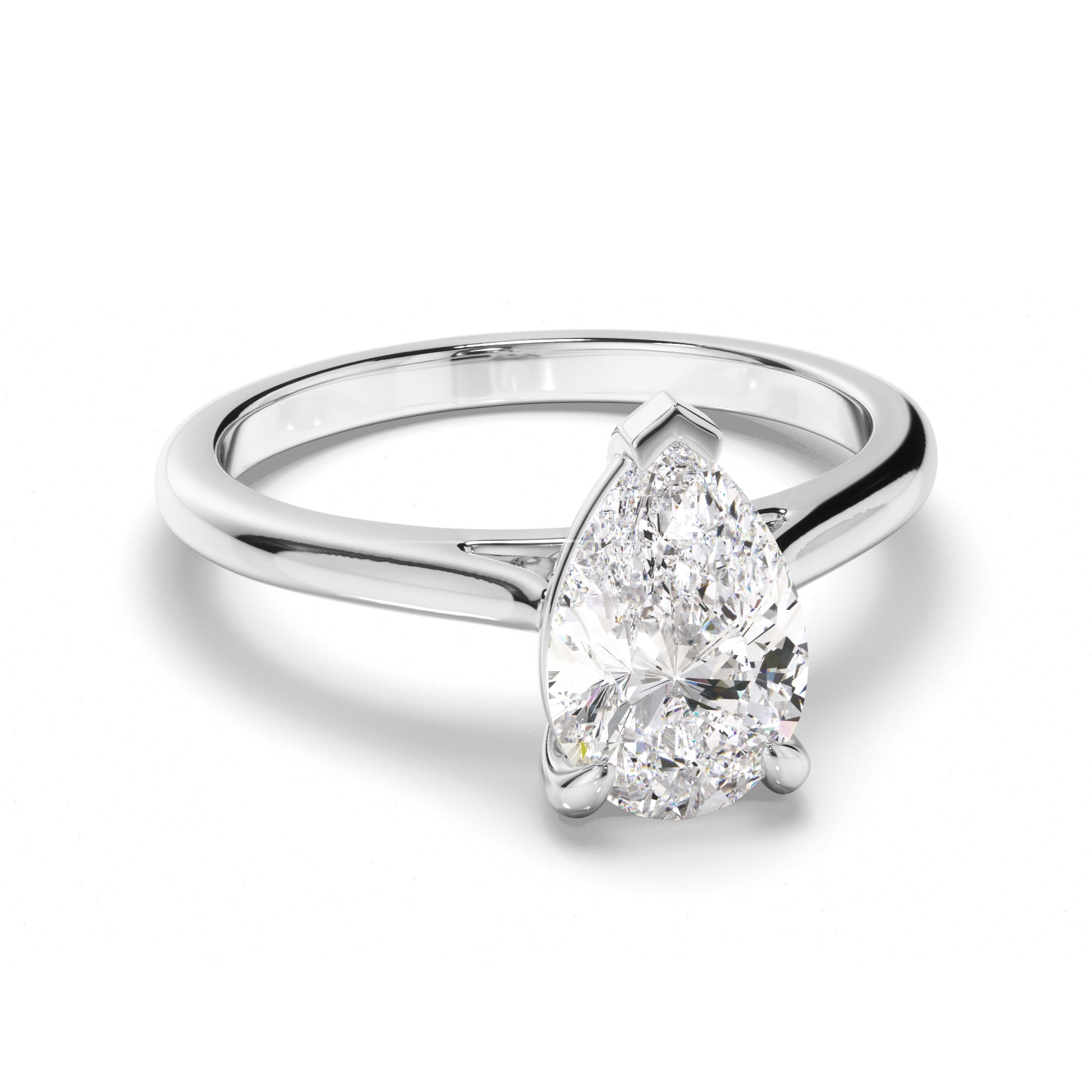 Brielle - Pear Cut Diamond Solitaire Engagement Ring