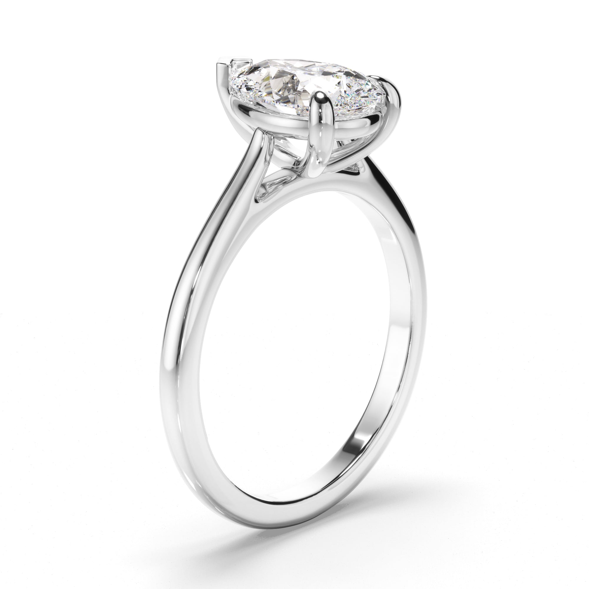 Brielle - Pear Cut Diamond Solitaire Engagement Ring