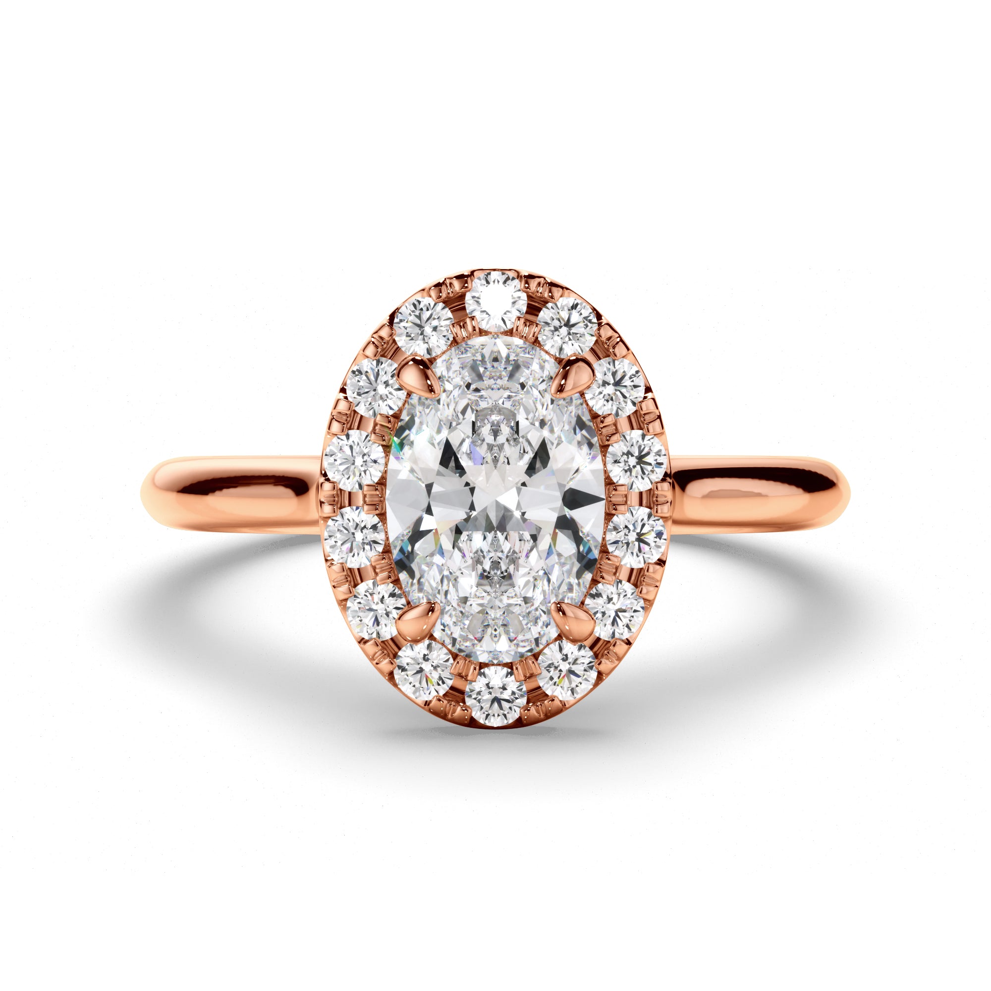 Grace - Oval Cut Diamond Halo Engagement Ring