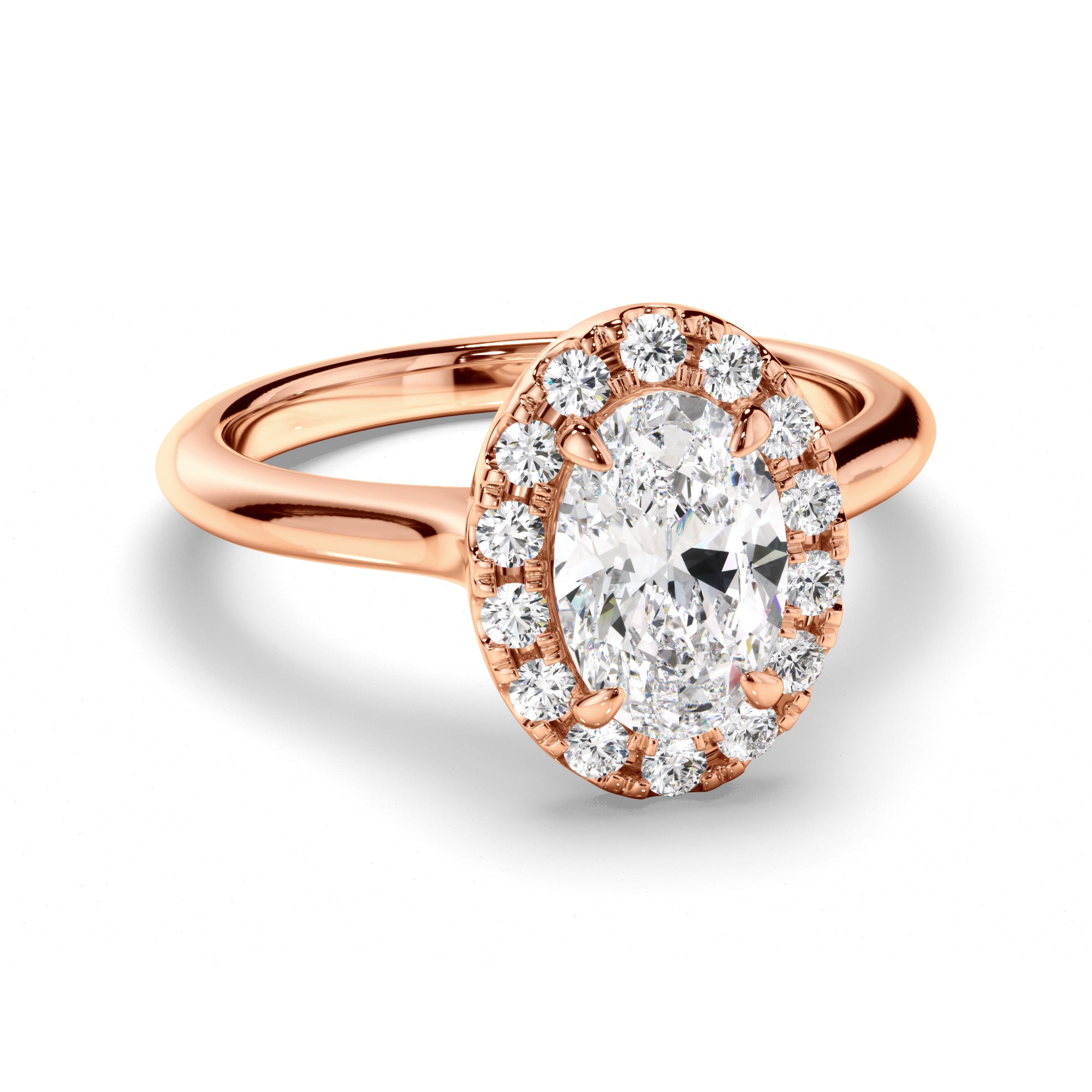 Grace - Oval Cut Diamond Halo Engagement Ring