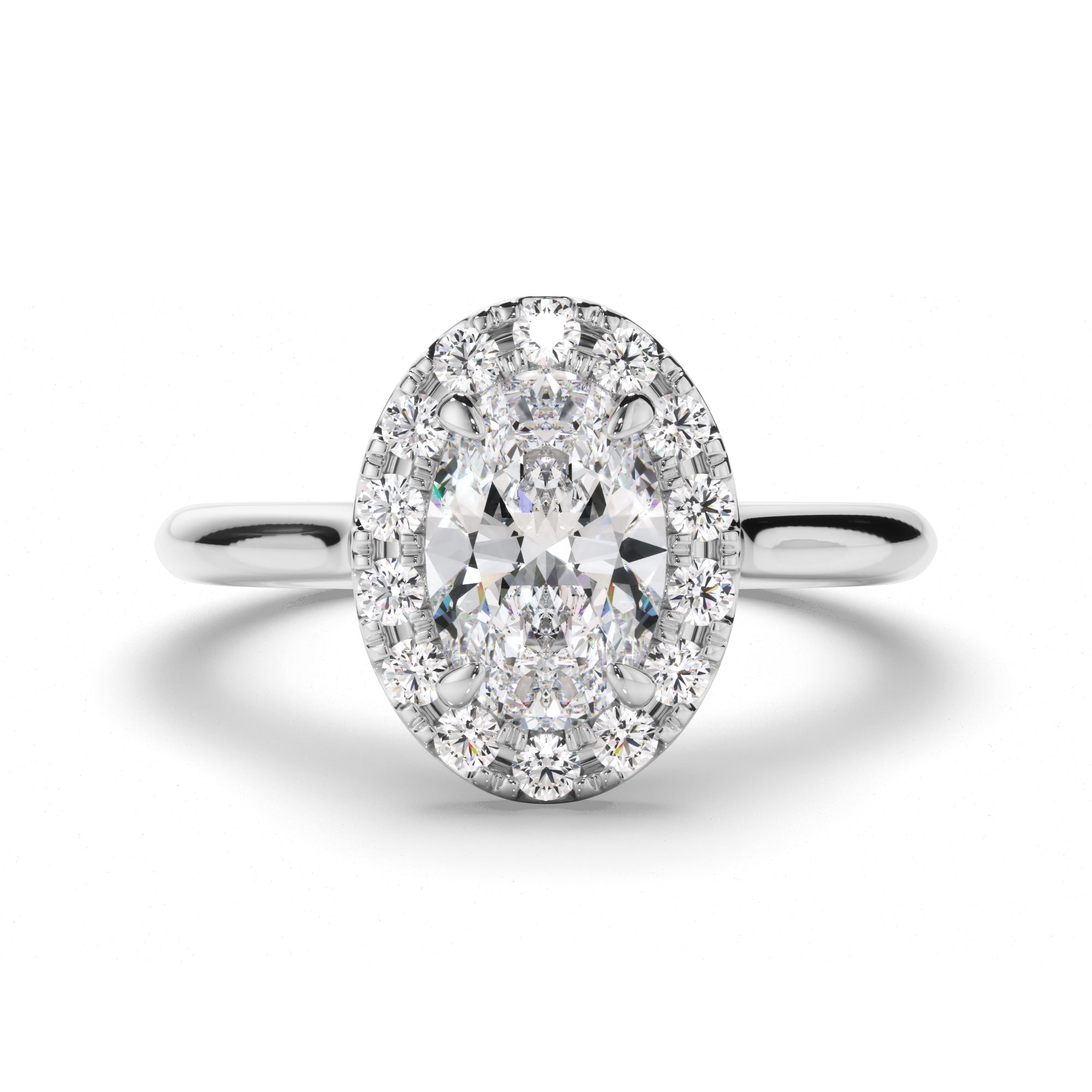 Grace - Oval Cut Diamond Halo Engagement Ring