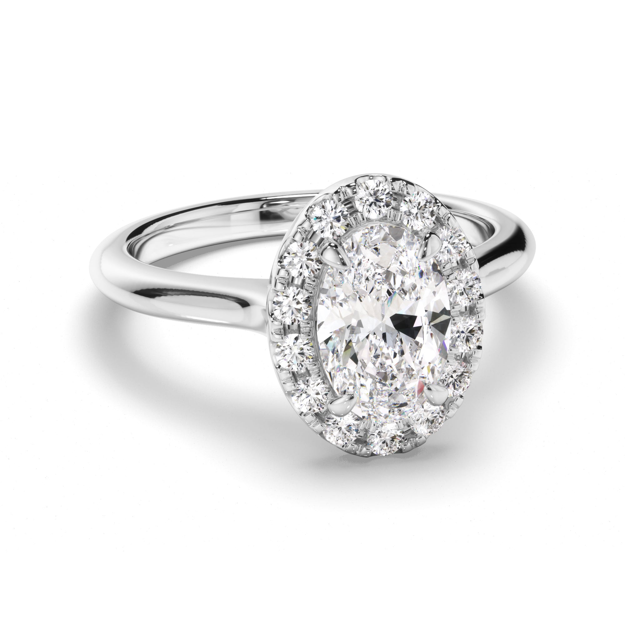 Grace - Oval Cut Diamond Halo Engagement Ring