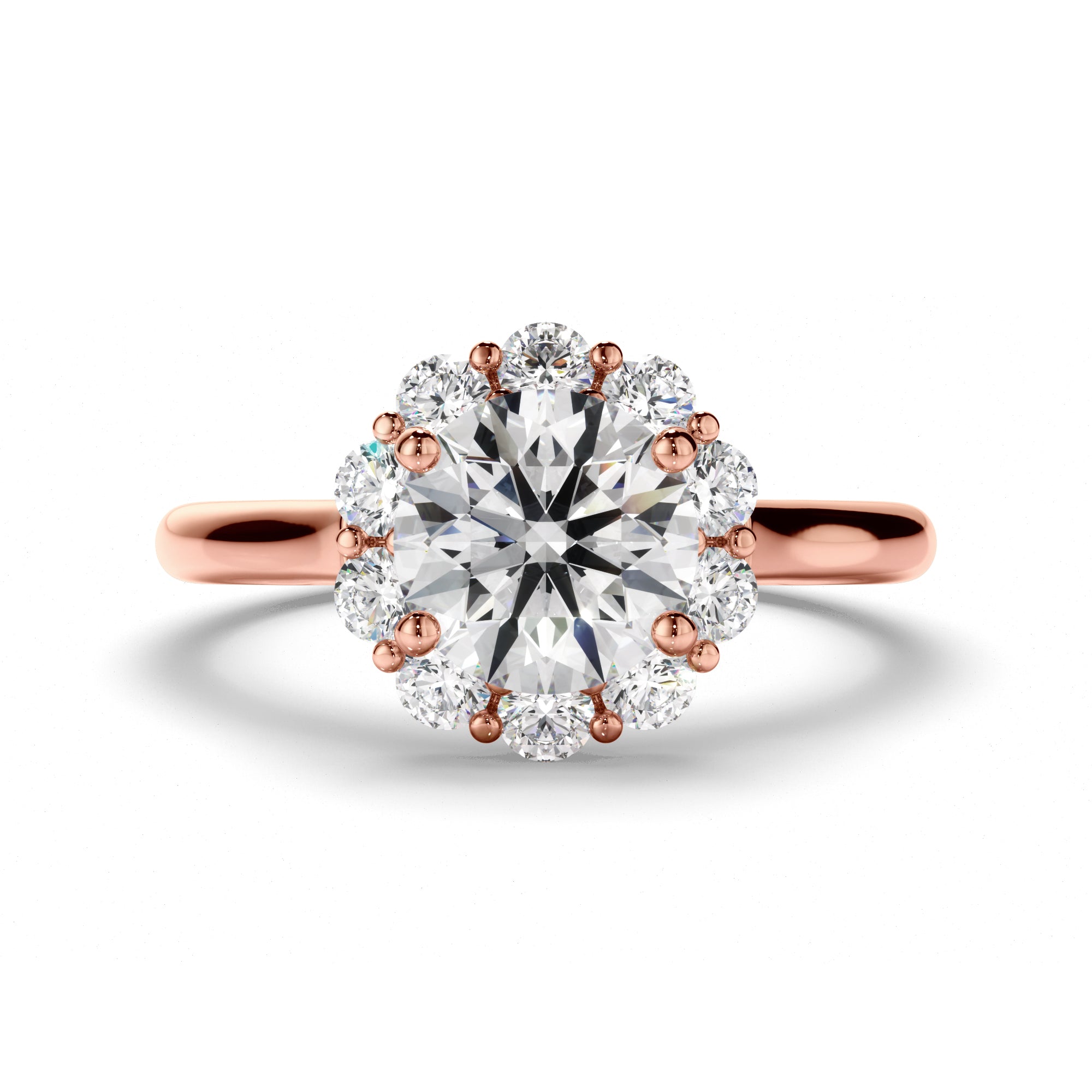 Elise - Round Brilliant Cut Diamond Halo Engagement Ring