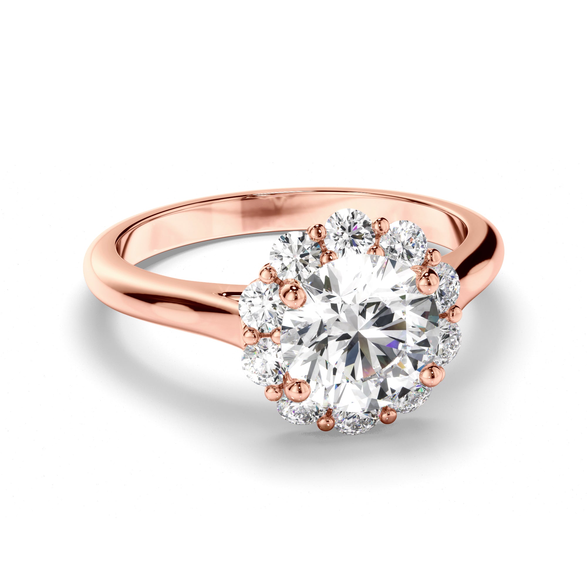 Elise - Round Brilliant Cut Diamond Halo Engagement Ring