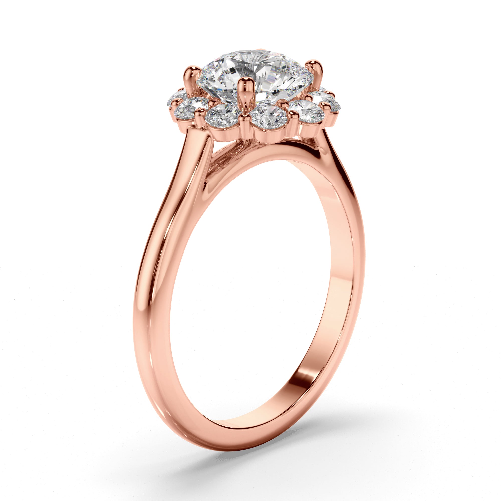 Elise - Round Brilliant Cut Diamond Halo Engagement Ring