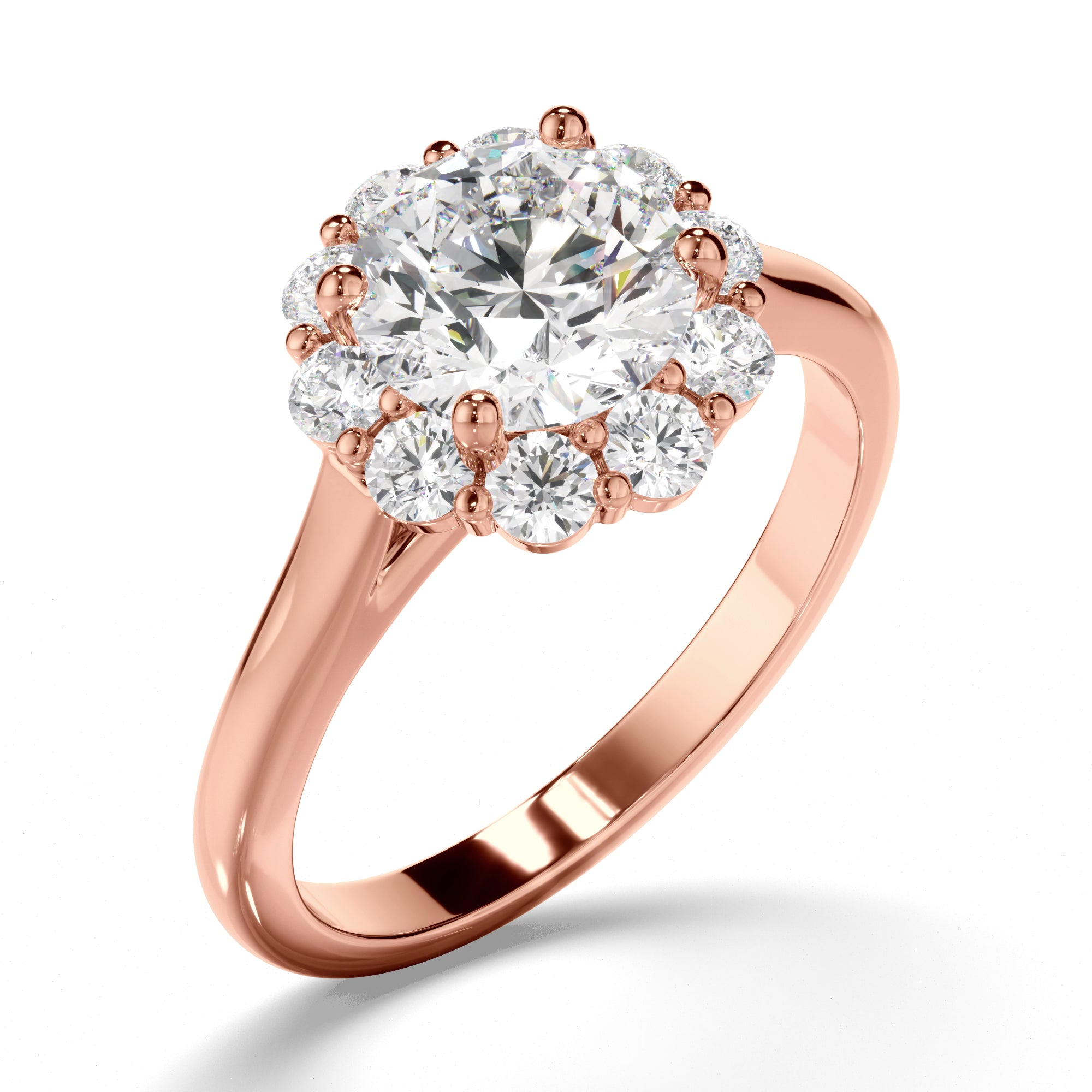 Elise - Round Brilliant Cut Diamond Halo Engagement Ring