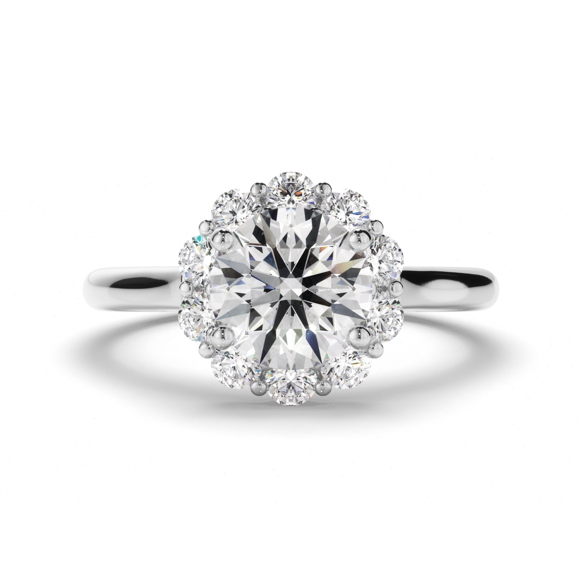 Elise - Round Brilliant Cut Diamond Halo Engagement Ring
