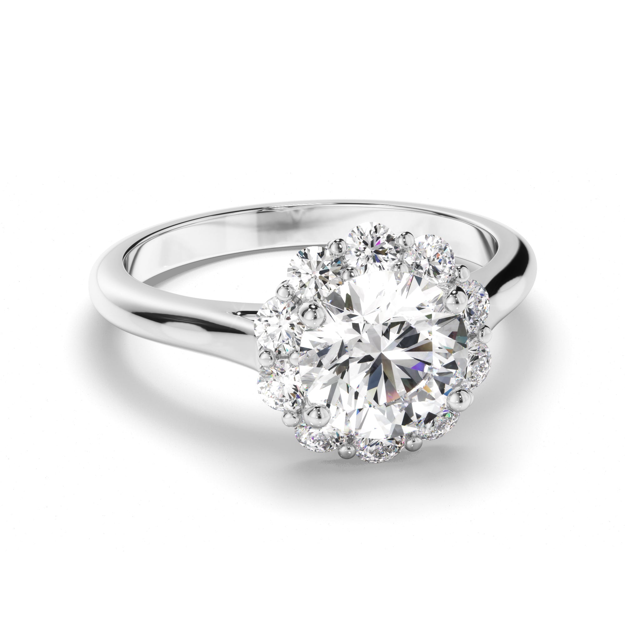 Elise - Round Brilliant Cut Diamond Halo Engagement Ring