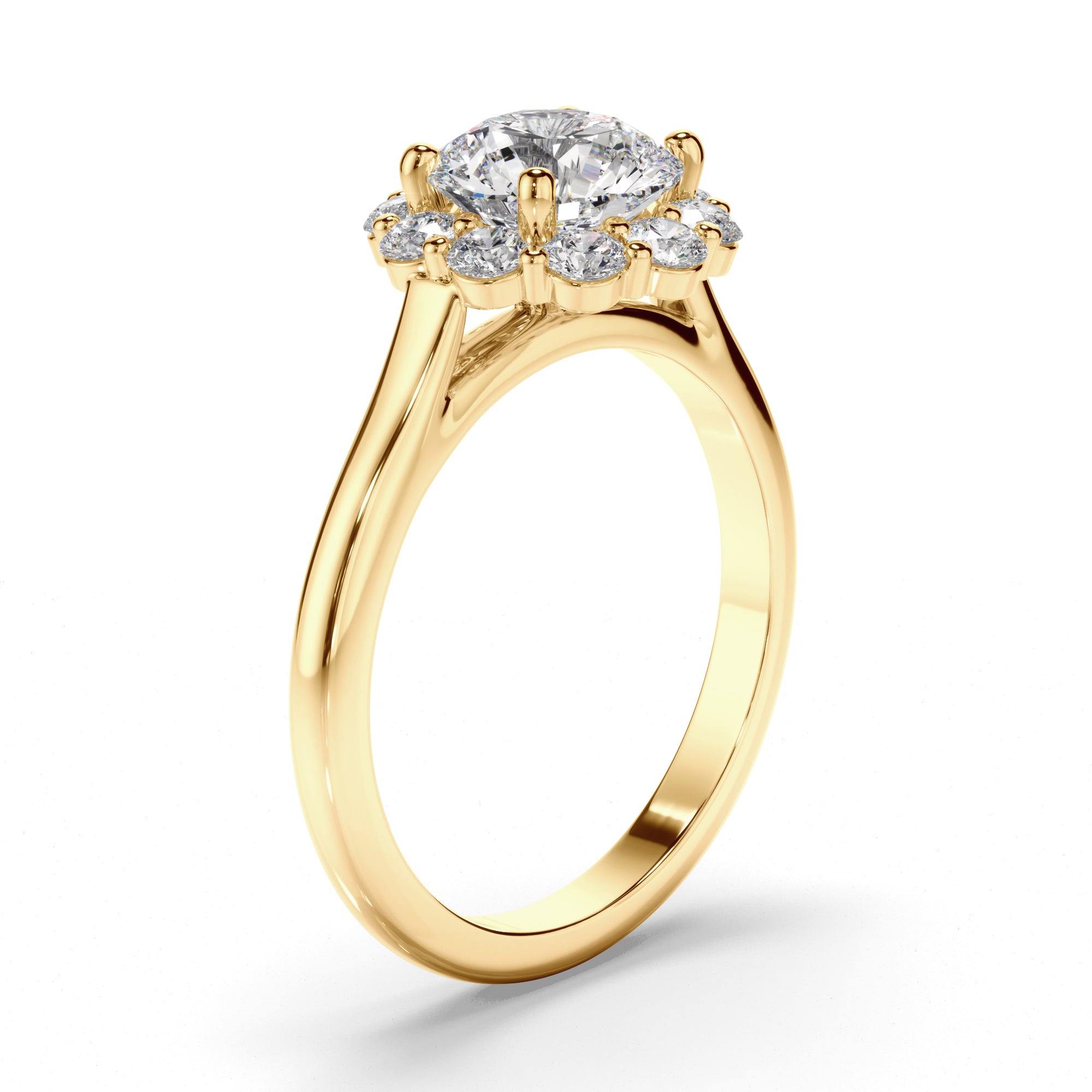Elise - Round Brilliant Cut Diamond Halo Engagement Ring