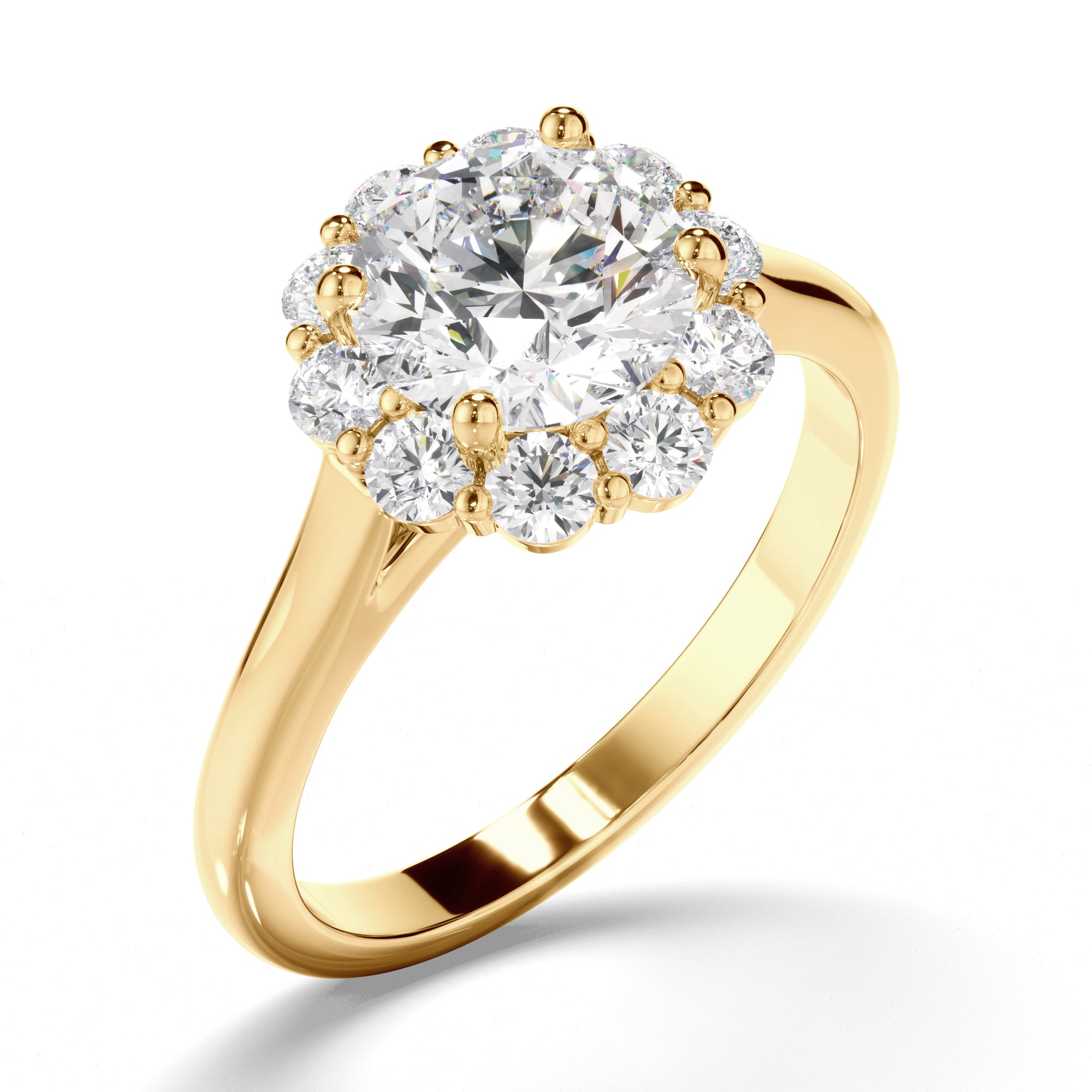 Elise - Round Brilliant Cut Diamond Halo Engagement Ring