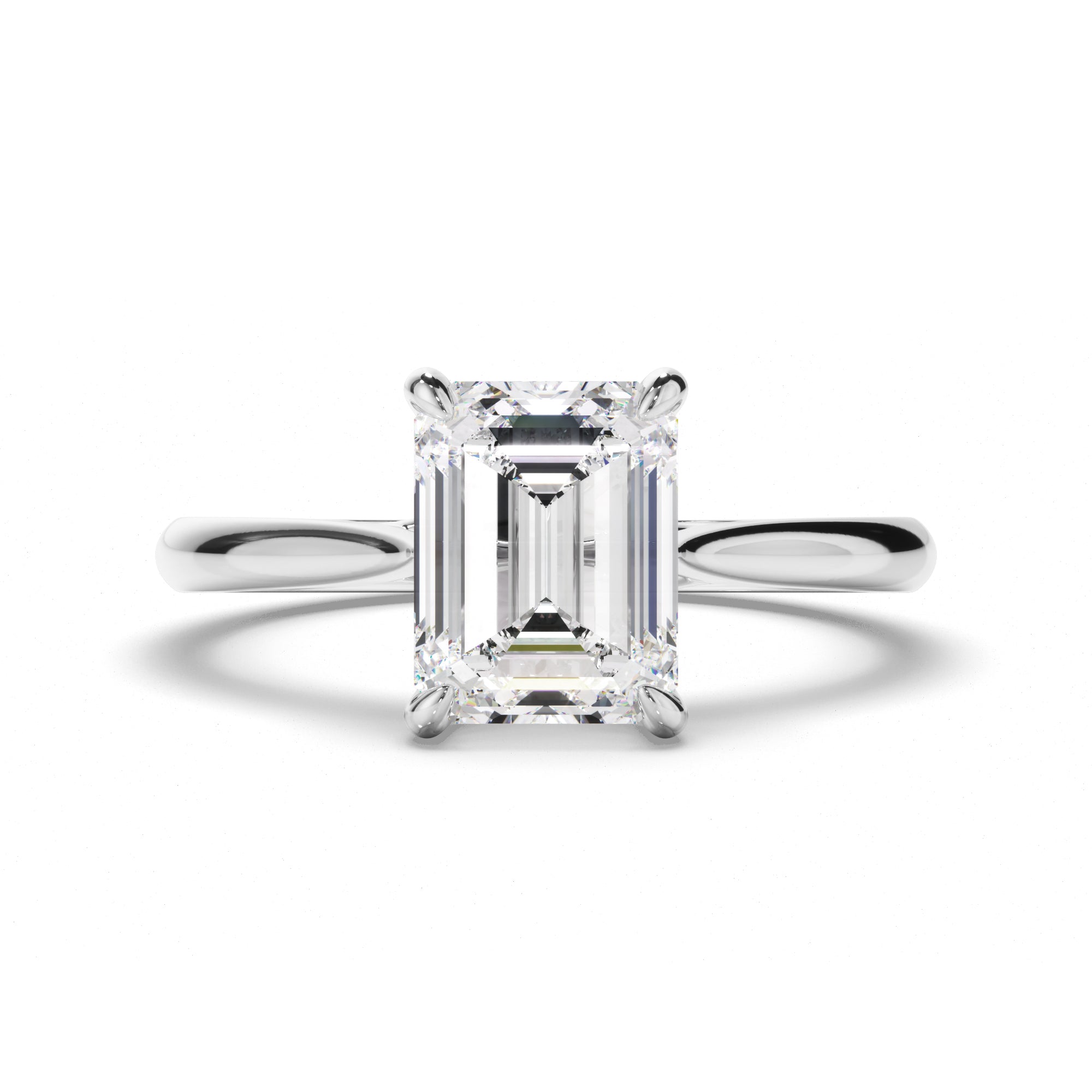 Lilian - Emerald Cut Diamond Solitaire Engagement Ring