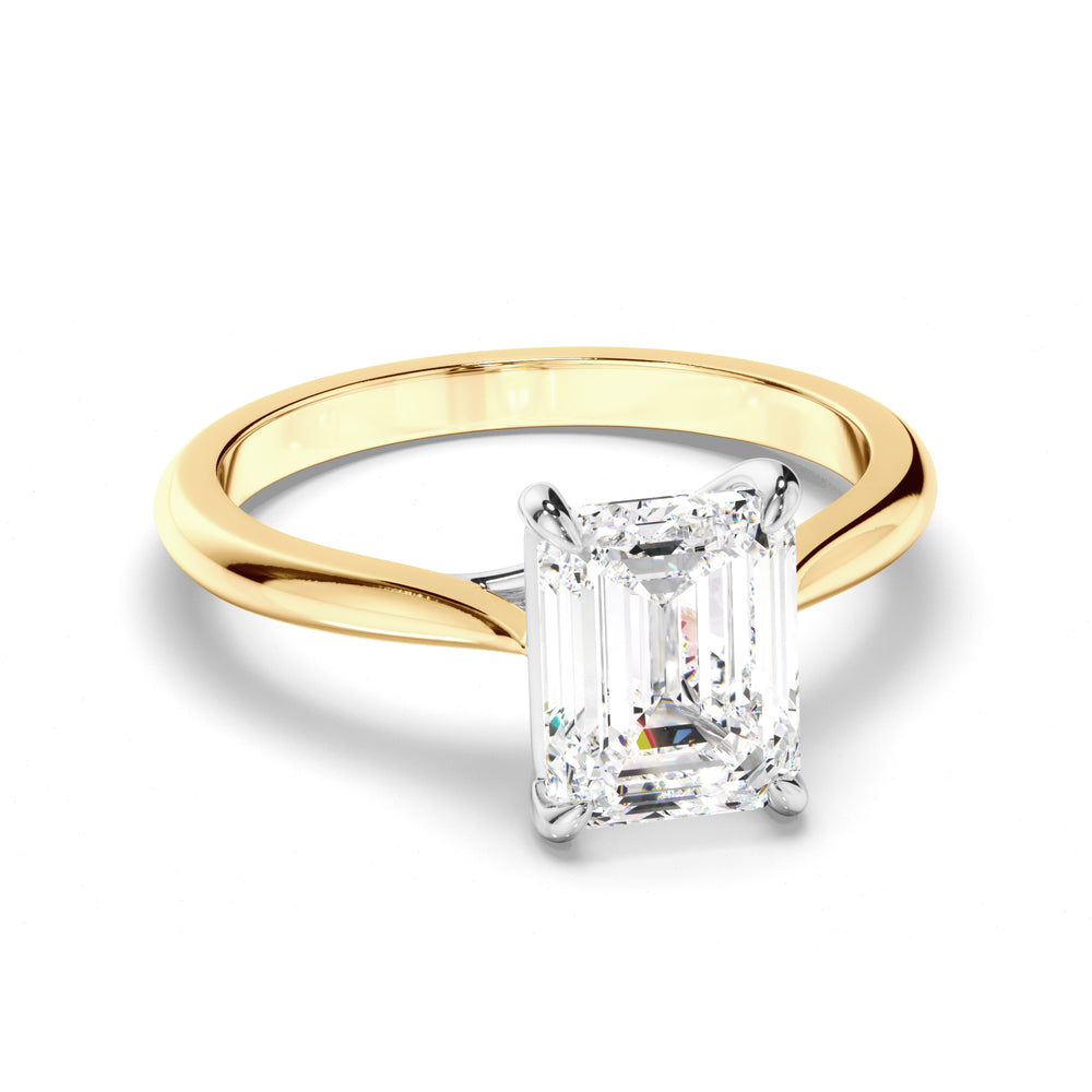 Lilian - Emerald Cut Diamond Solitaire Engagement Ring
