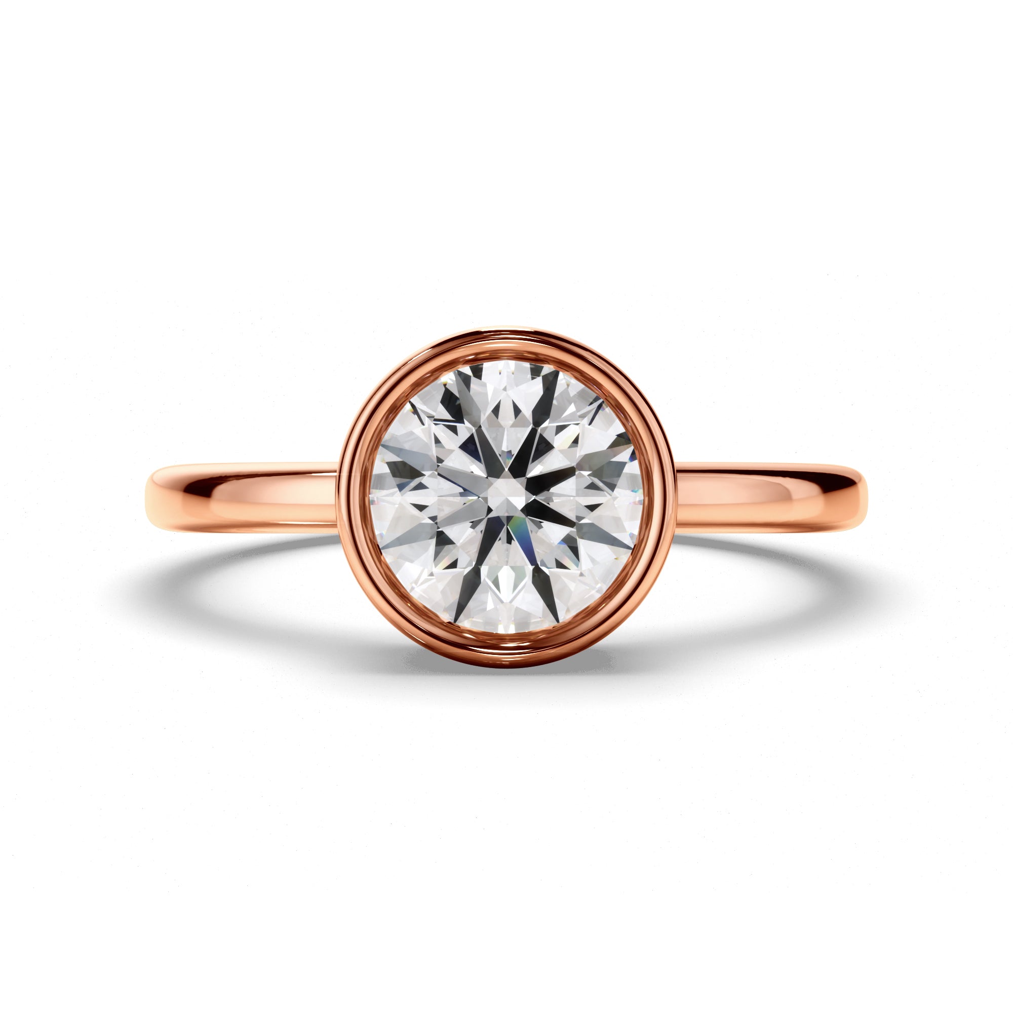 Constance - Round Brilliant Cut Diamond Bezel Solitaire Engagement Ring