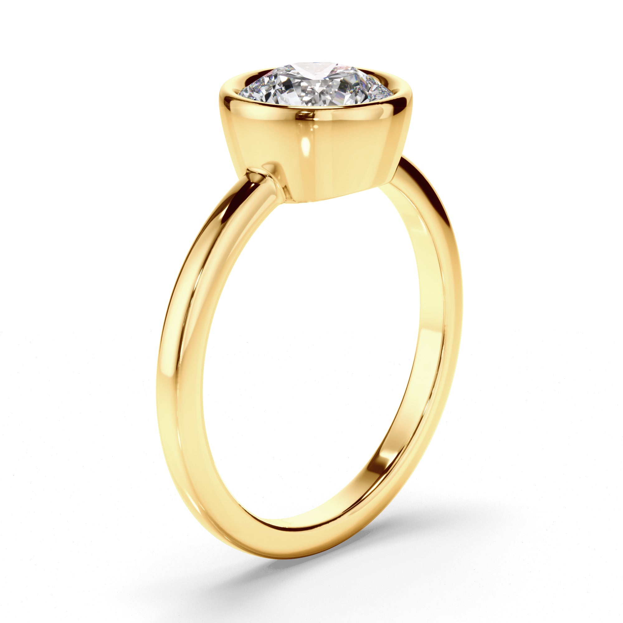 Constance - Round Brilliant Cut Diamond Bezel Solitaire Engagement Ring