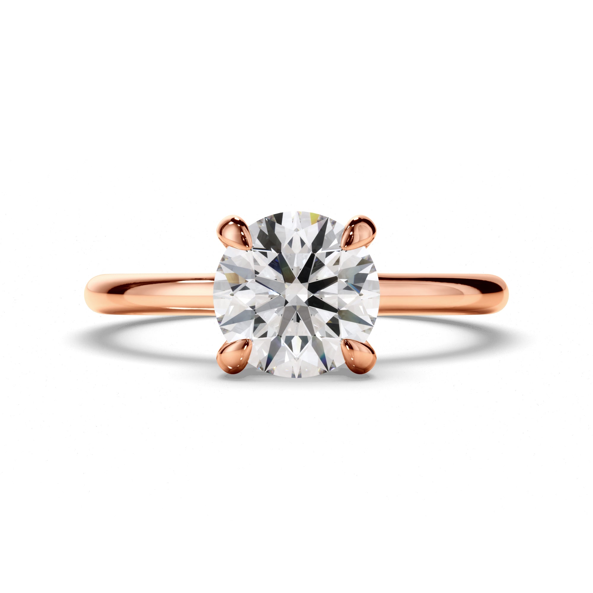 Amelia - Round Brilliant Cut Diamond Hidden Halo Engagement Ring