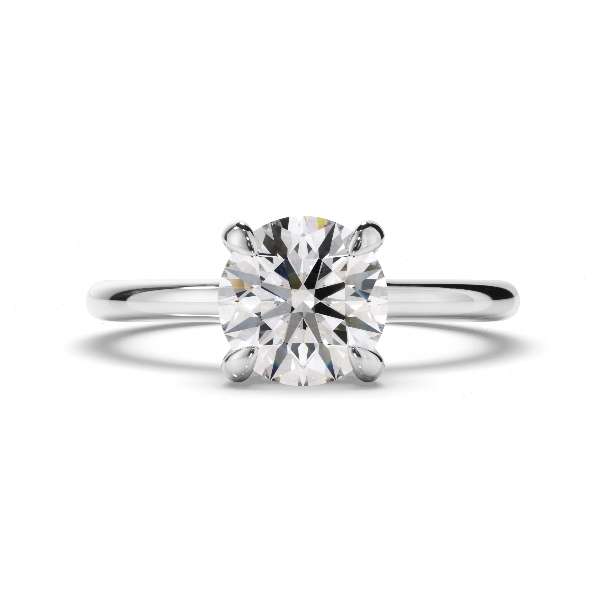 Amelia - Round Brilliant Cut Diamond Hidden Halo Engagement Ring