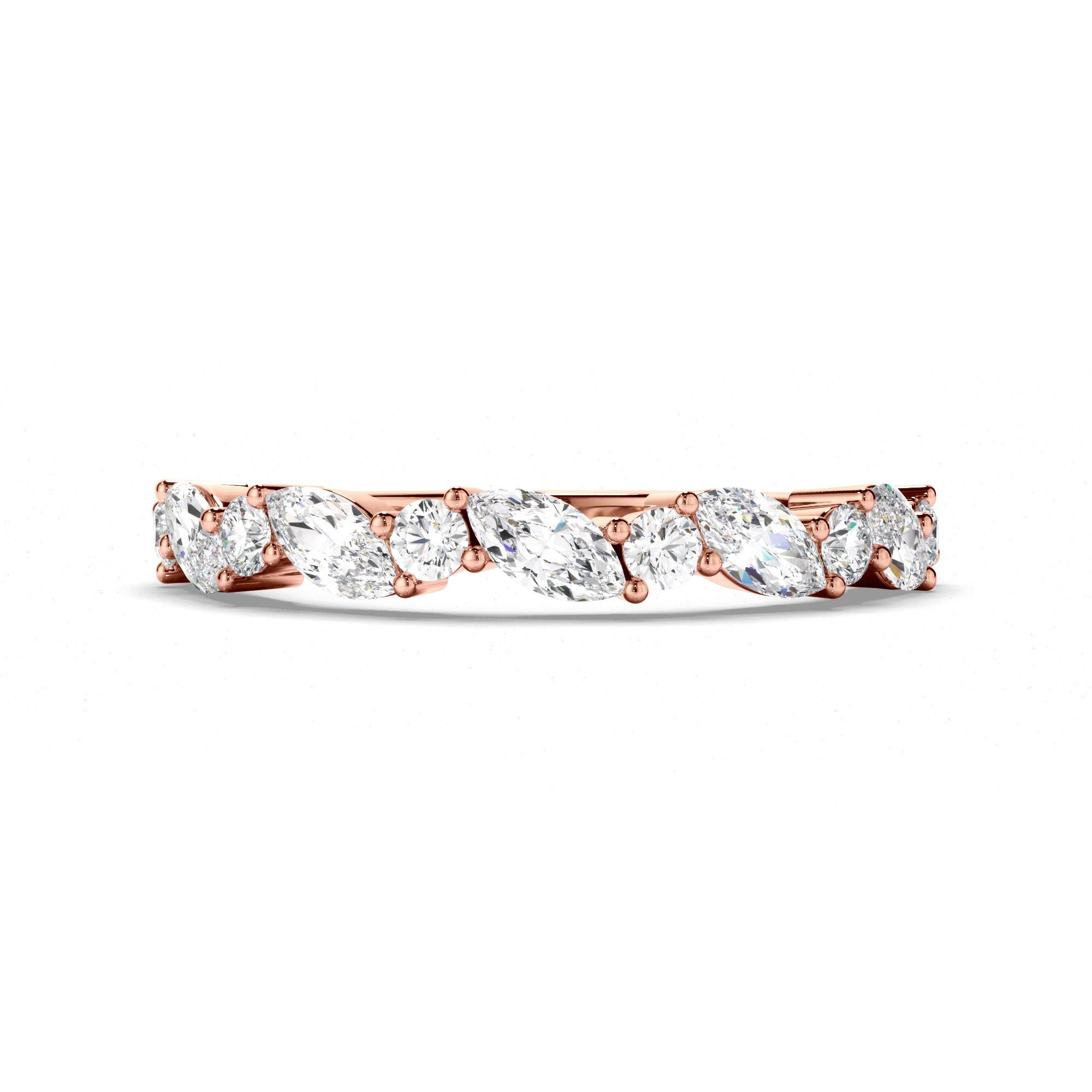 Rosabelle - Round Brilliant & Marquise Cut Diamond Anniversary Ring