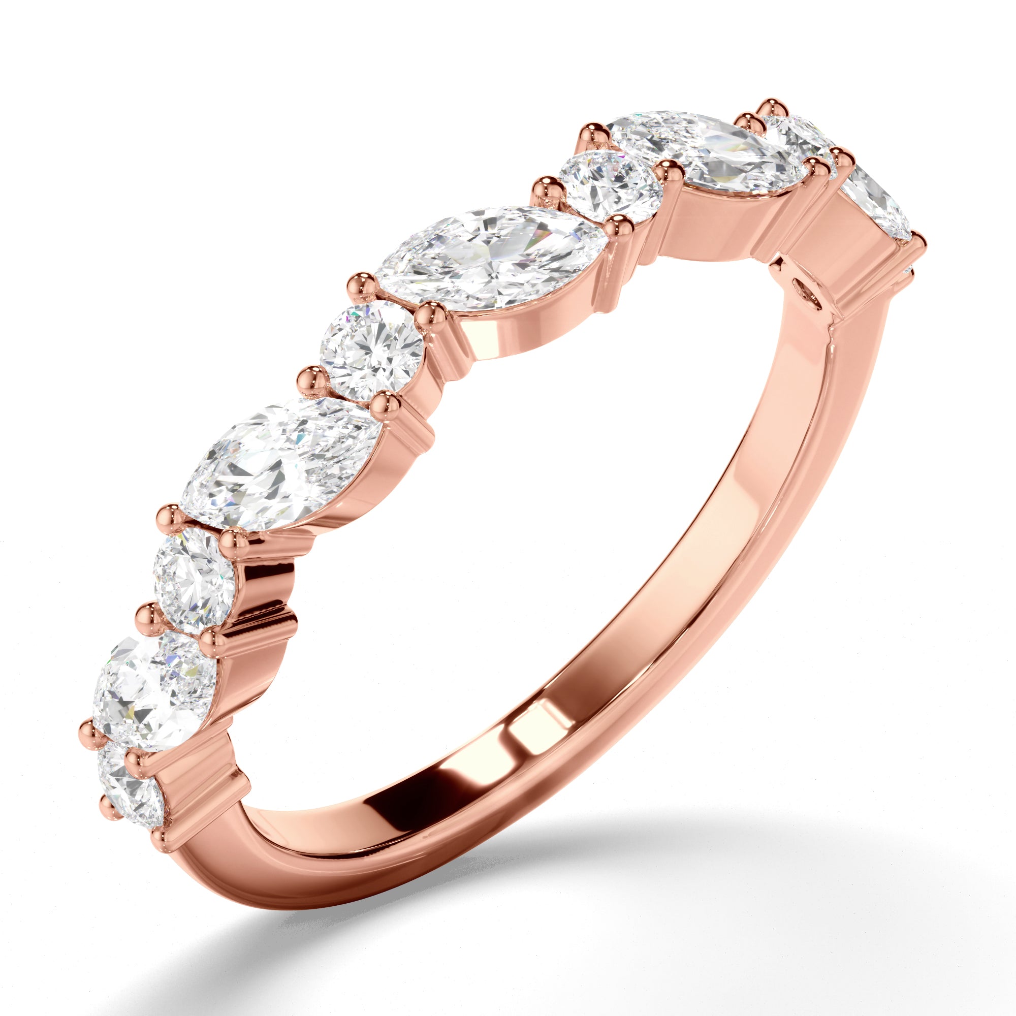 Rosabelle - Round Brilliant & Marquise Cut Diamond Anniversary Ring