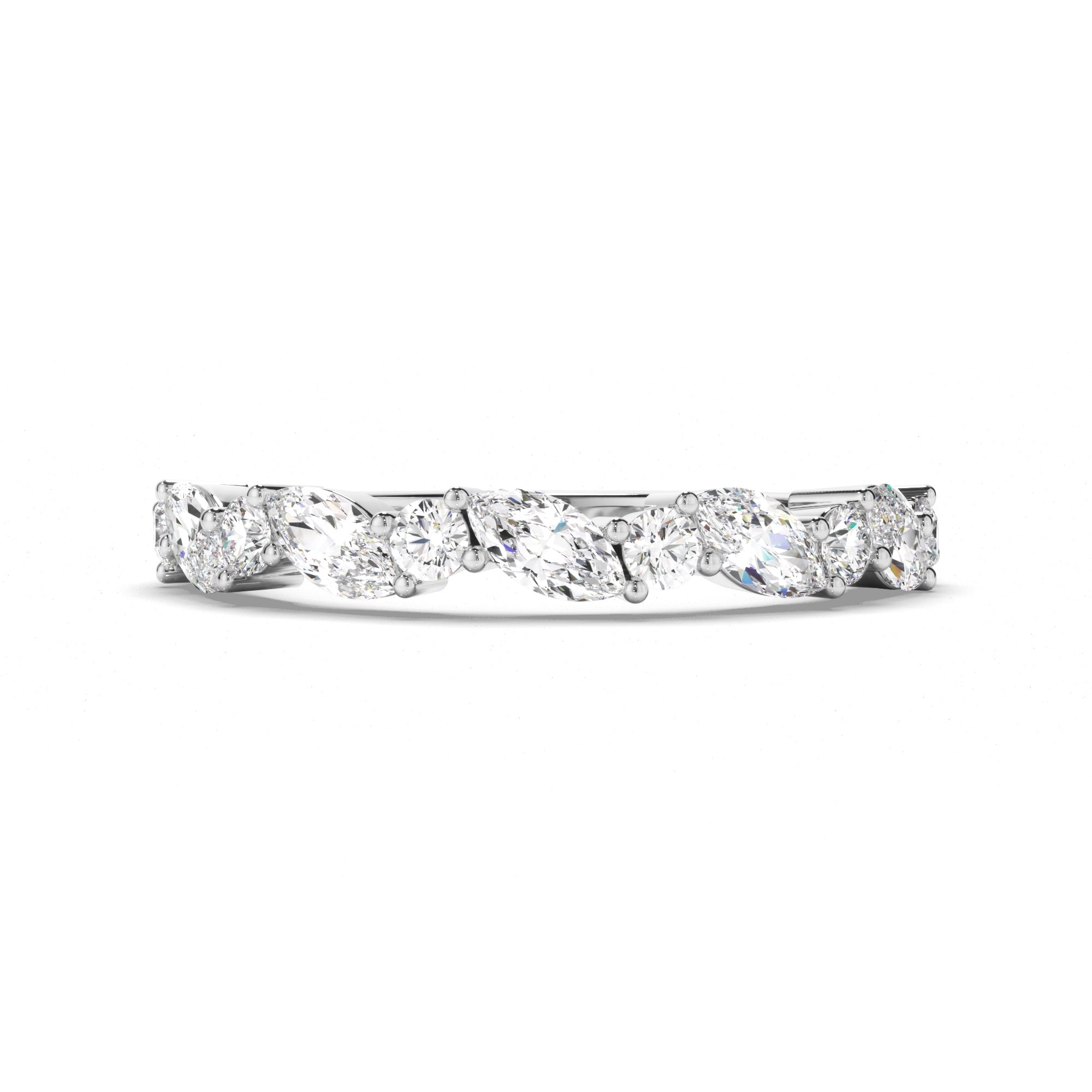 Rosabelle - Round Brilliant & Marquise Cut Diamond Anniversary Ring