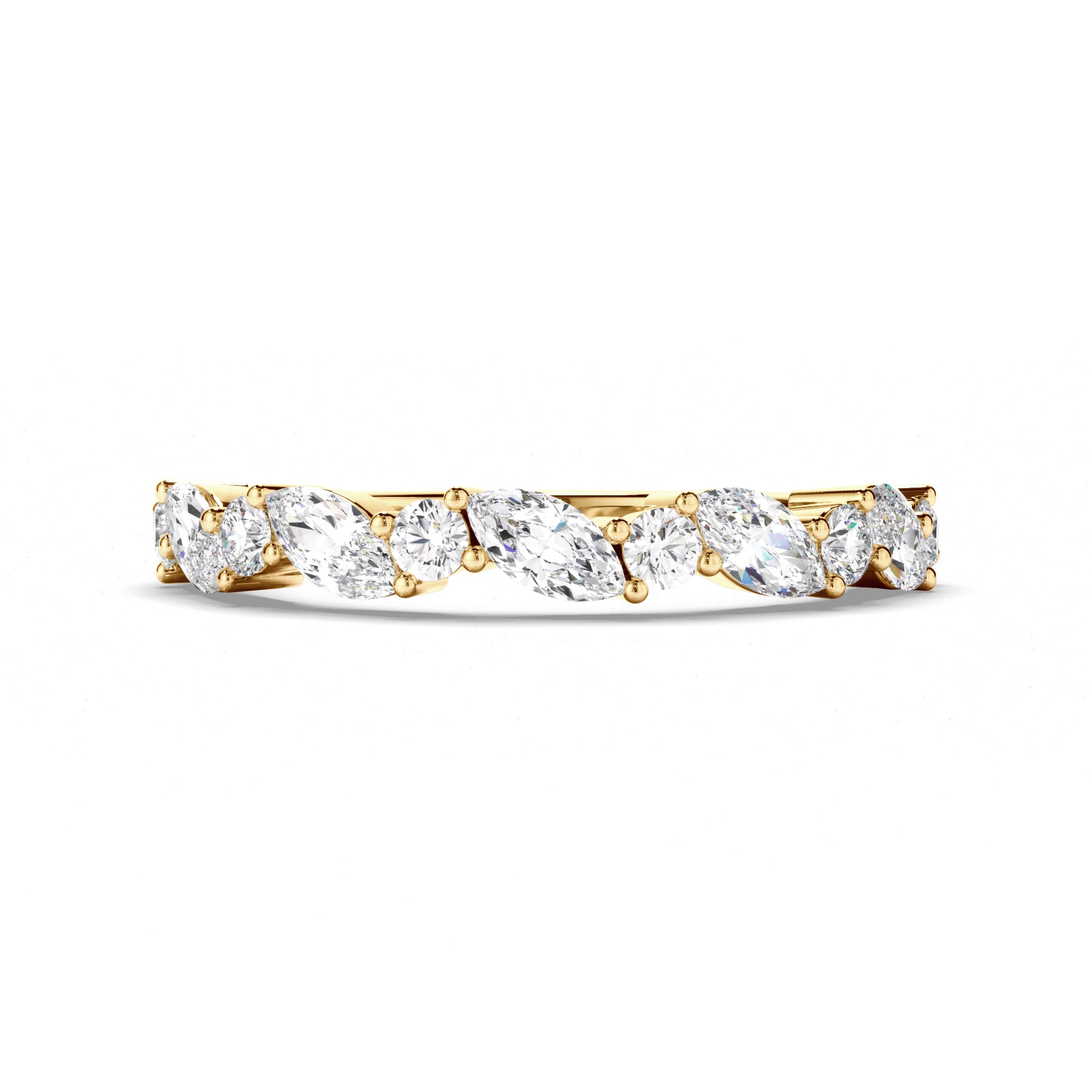 Rosabelle - Round Brilliant & Marquise Cut Diamond Anniversary Ring