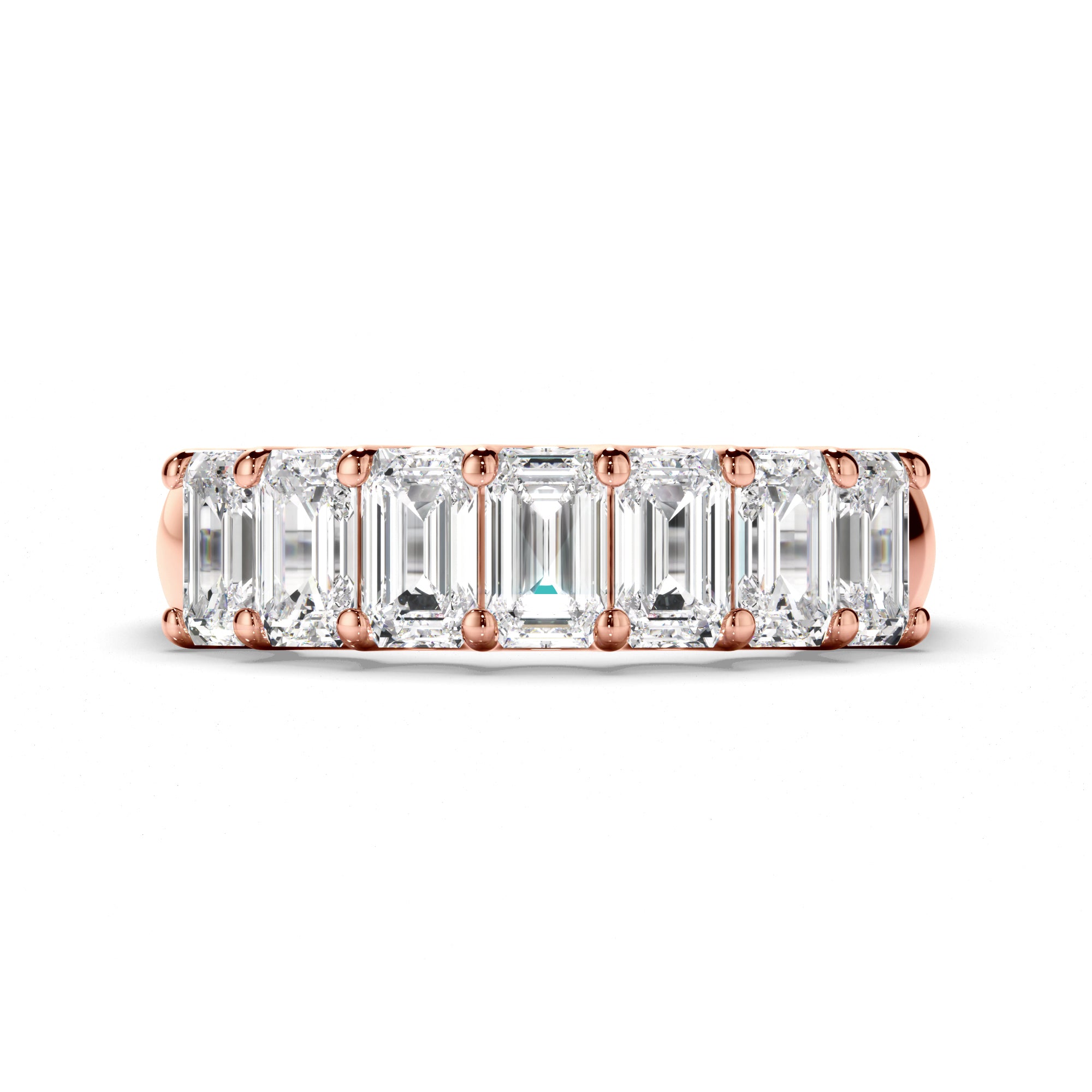 Leona - Emerald Cut Diamond Anniversary Ring