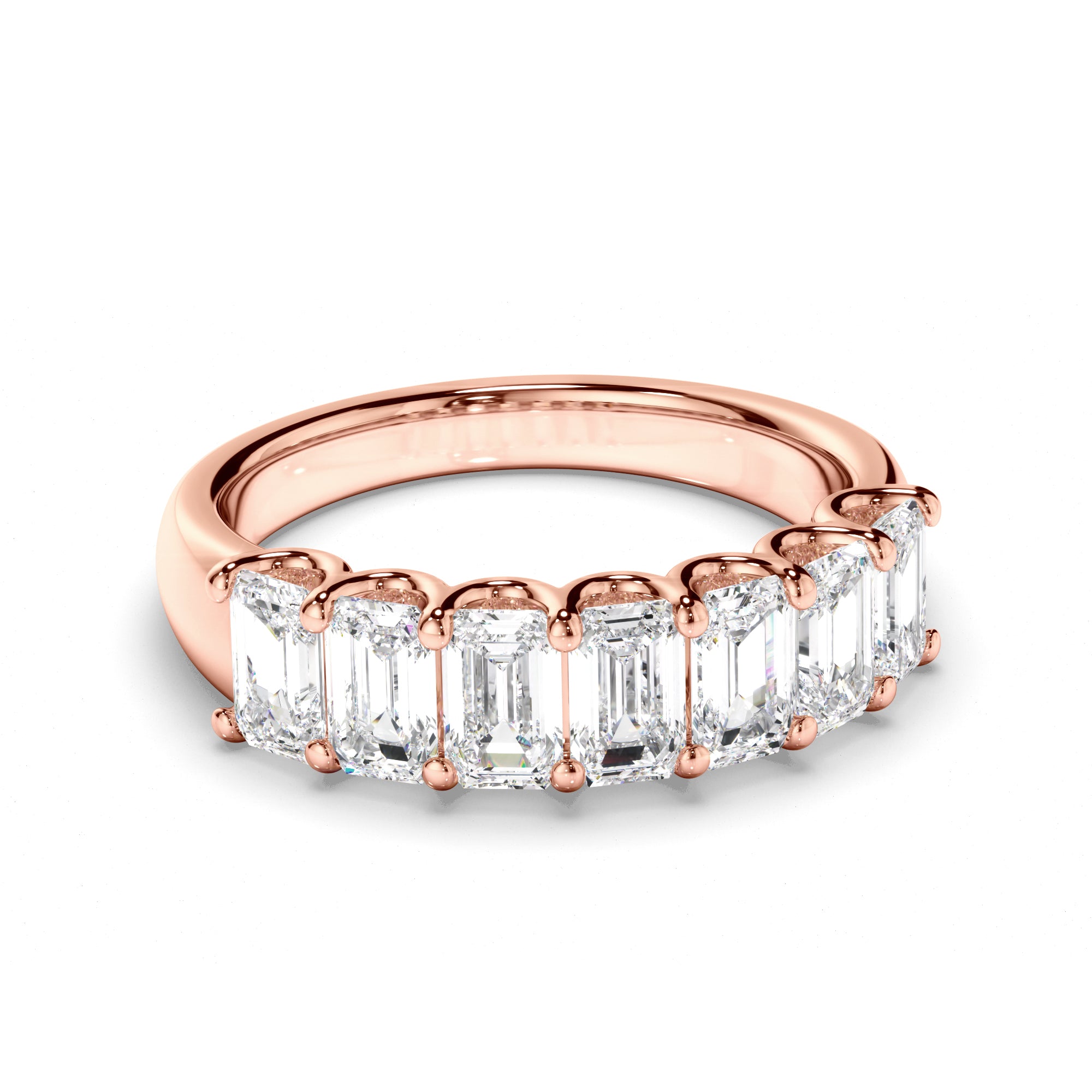 Leona - Emerald Cut Diamond Anniversary Ring