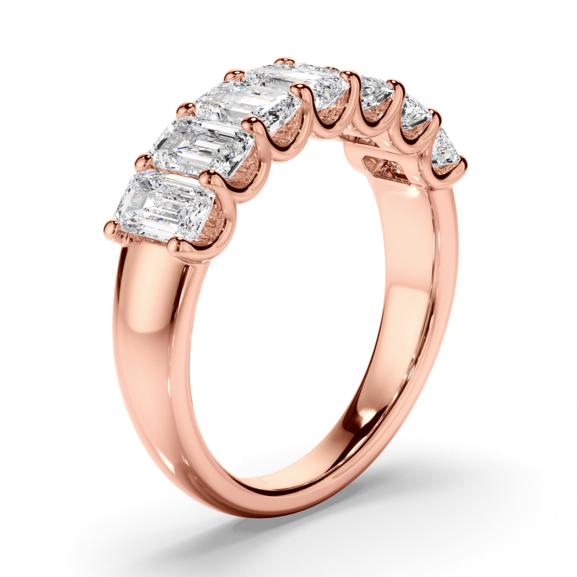 Leona - Emerald Cut Diamond Anniversary Ring