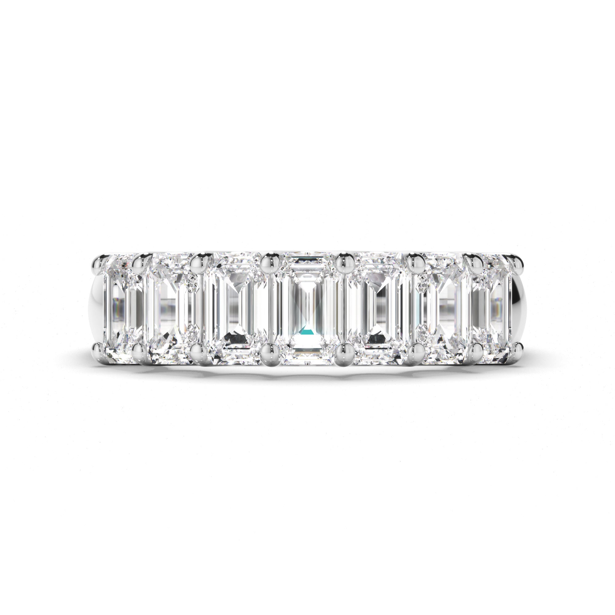Leona - Emerald Cut Diamond Anniversary Ring