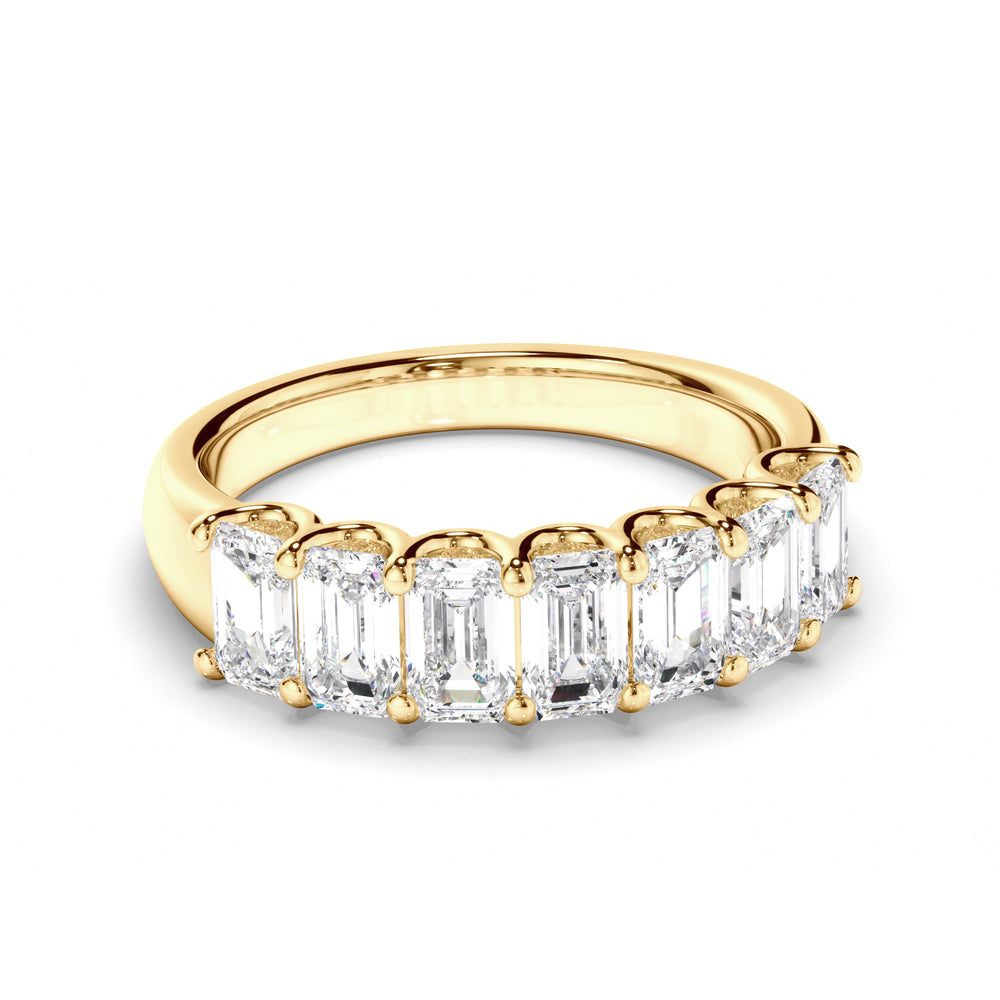 Leona - Emerald Cut Diamond Anniversary Ring