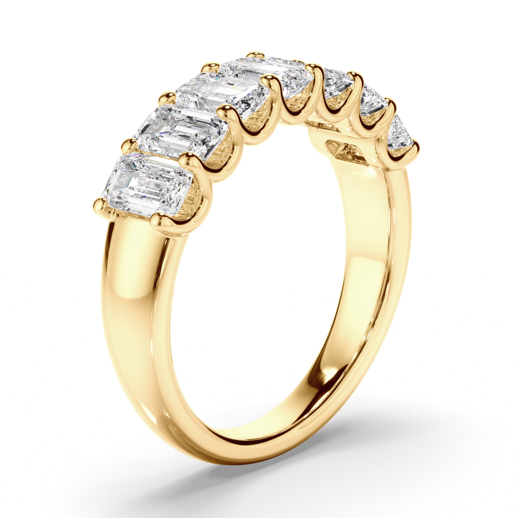 Leona - Emerald Cut Diamond Anniversary Ring