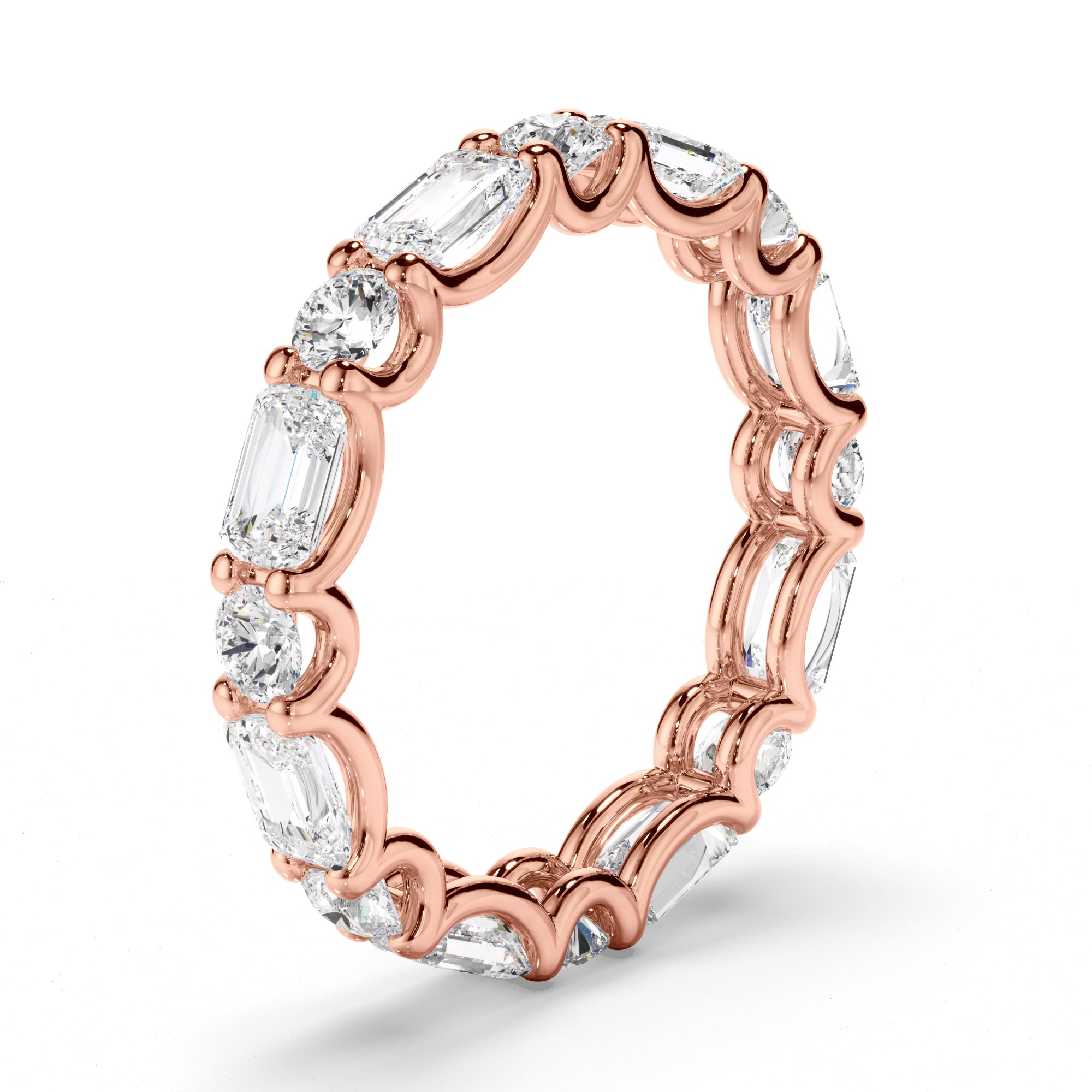 Haven - Round Brilliant & Emerald Cut Diamond Eternity Ring
