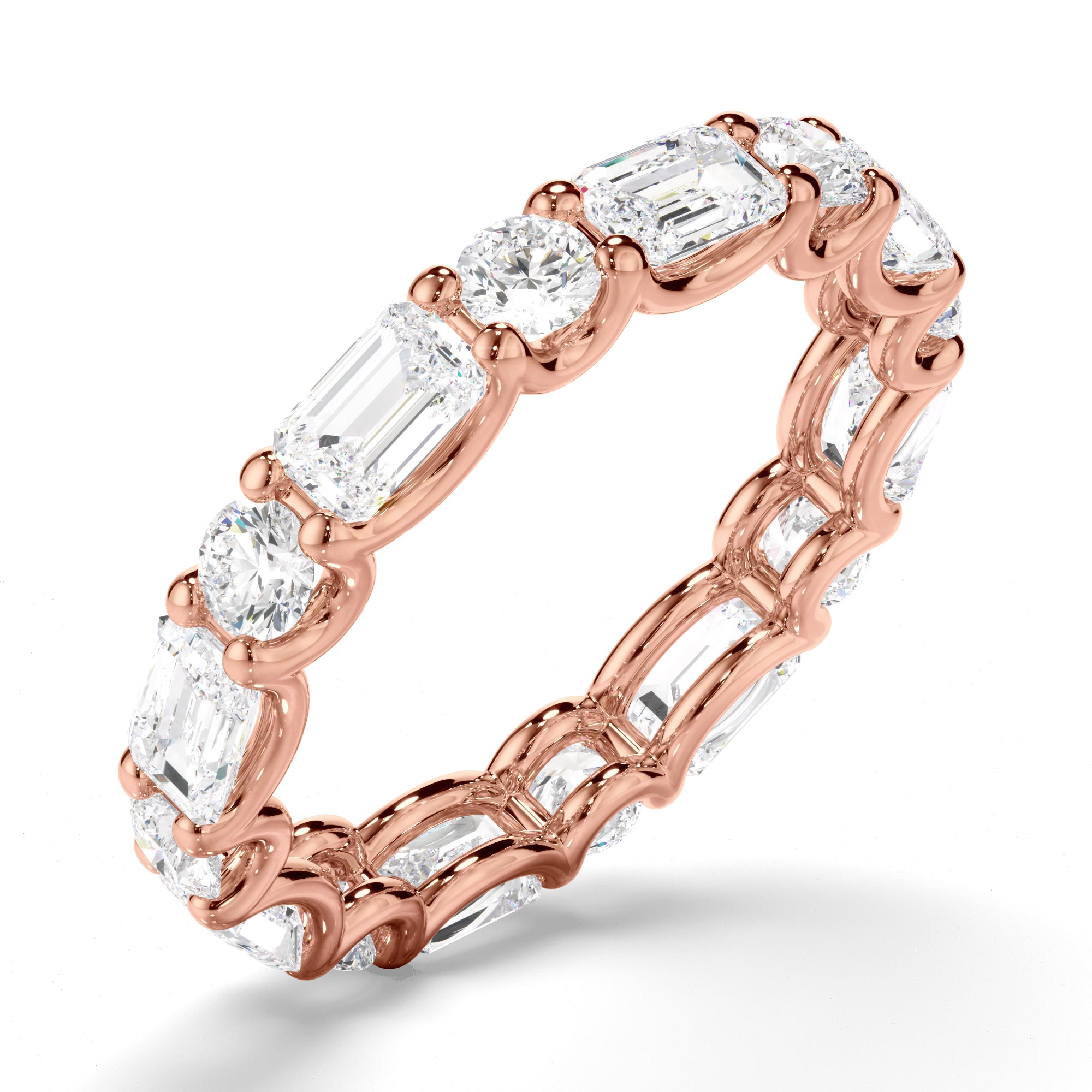 Haven - Round Brilliant & Emerald Cut Diamond Eternity Ring